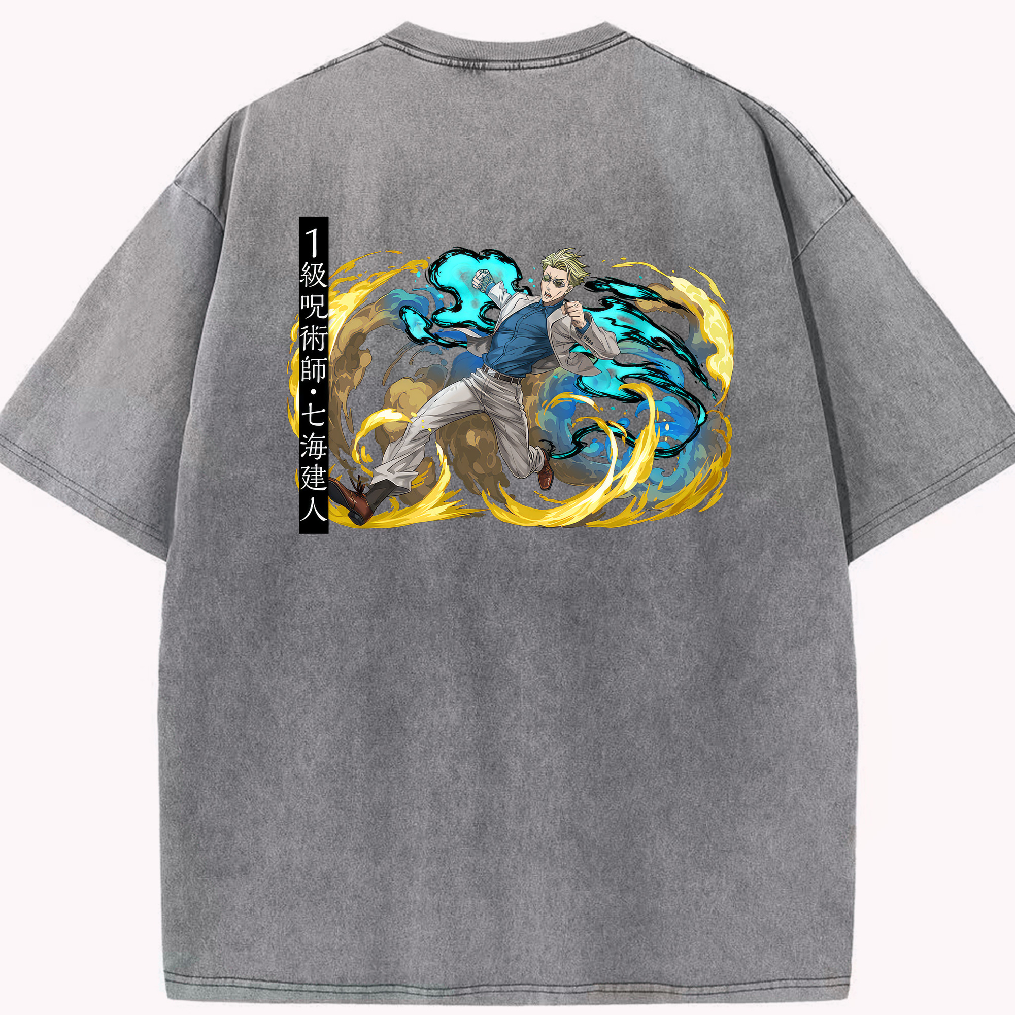 （画像用） 呪術廻戦 Jujutsu Kaisen 綿100% ヴィンテージ風 半袖Tシャツ（背面プリント）