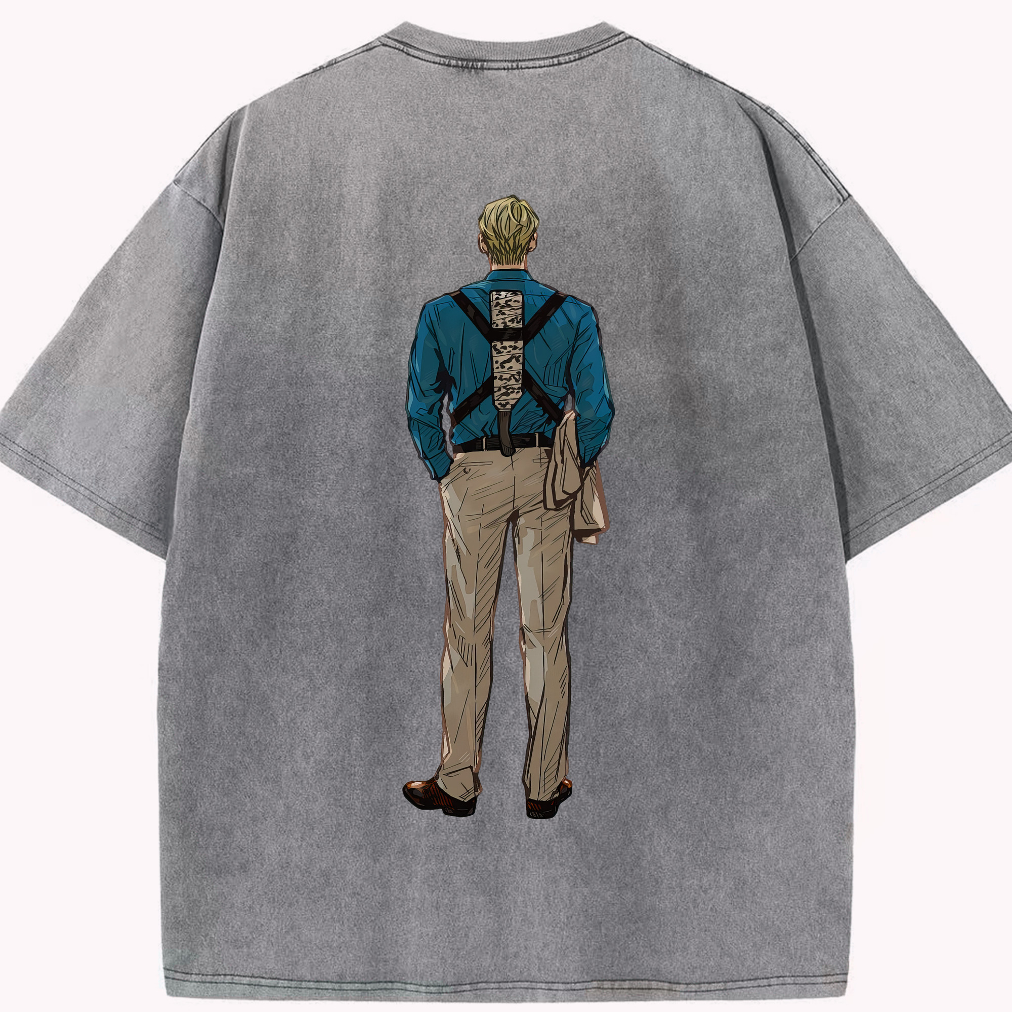 （画像用） 呪術廻戦 Jujutsu Kaisen 綿100% ヴィンテージ風 半袖Tシャツ（背面プリント）