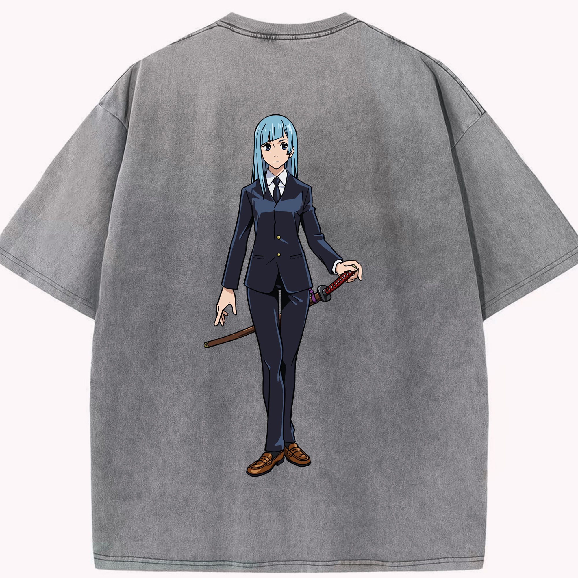 （画像用） 呪術廻戦 Jujutsu Kaisen 綿100% ヴィンテージ風 半袖Tシャツ（背面プリント）