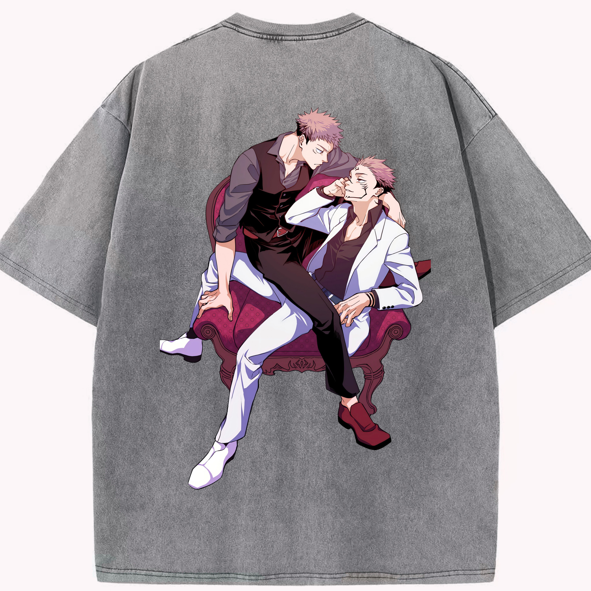 （画像用） 呪術廻戦 Jujutsu Kaisen 綿100% ヴィンテージ風 半袖Tシャツ（背面プリント）
