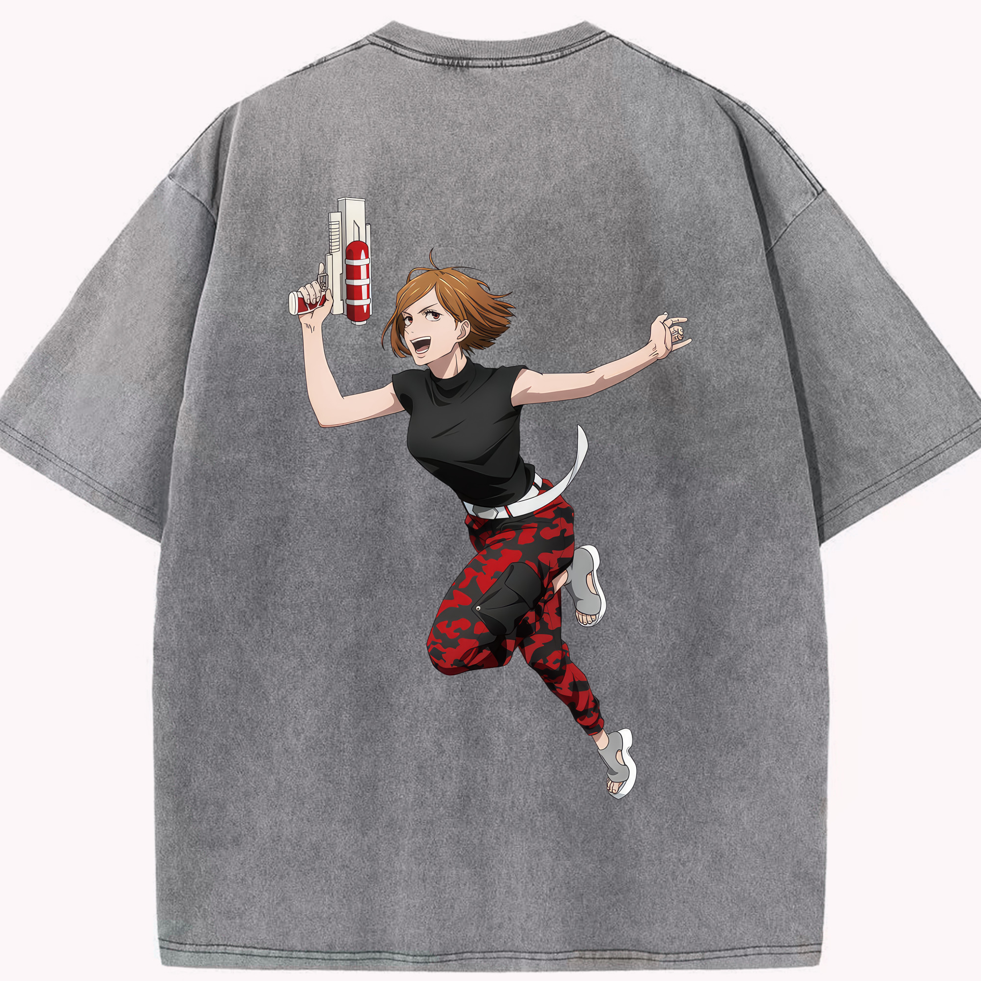 （画像用） 呪術廻戦 Jujutsu Kaisen 綿100% ヴィンテージ風 半袖Tシャツ（背面プリント）