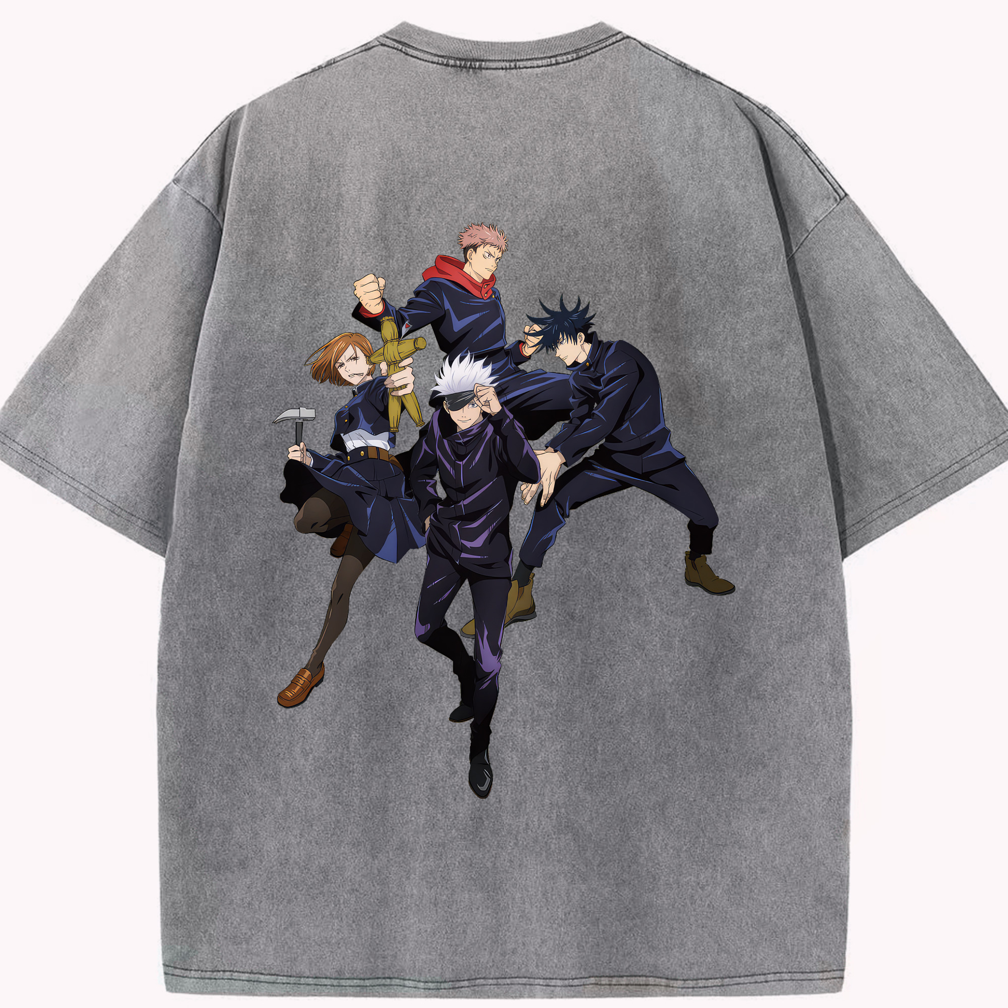 （画像用） 呪術廻戦 Jujutsu Kaisen 綿100% ヴィンテージ風 半袖Tシャツ（背面プリント）
