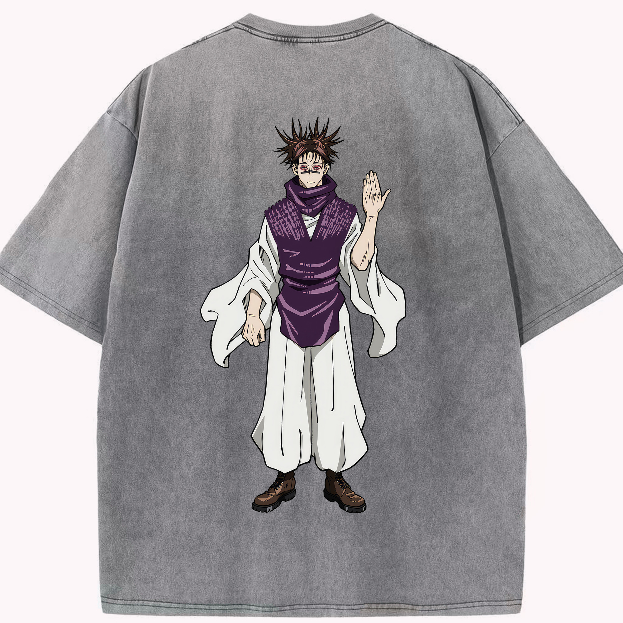 （画像用） 呪術廻戦 Jujutsu Kaisen 綿100% ヴィンテージ風 半袖Tシャツ（背面プリント）
