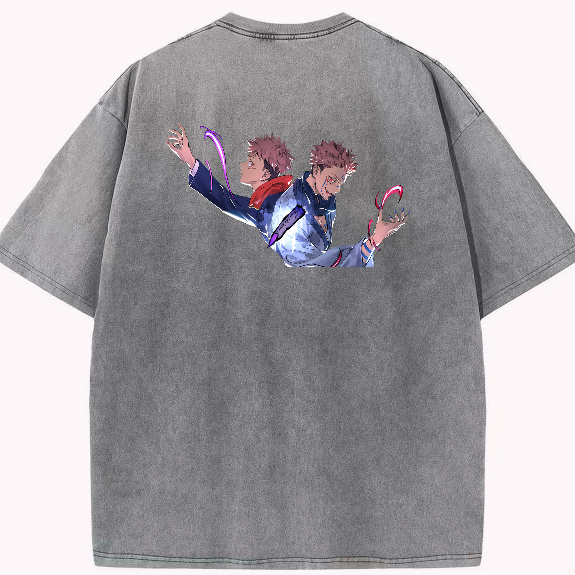 （画像用） 呪術廻戦 Jujutsu Kaisen 綿100% ヴィンテージ風 半袖Tシャツ（背面プリント）