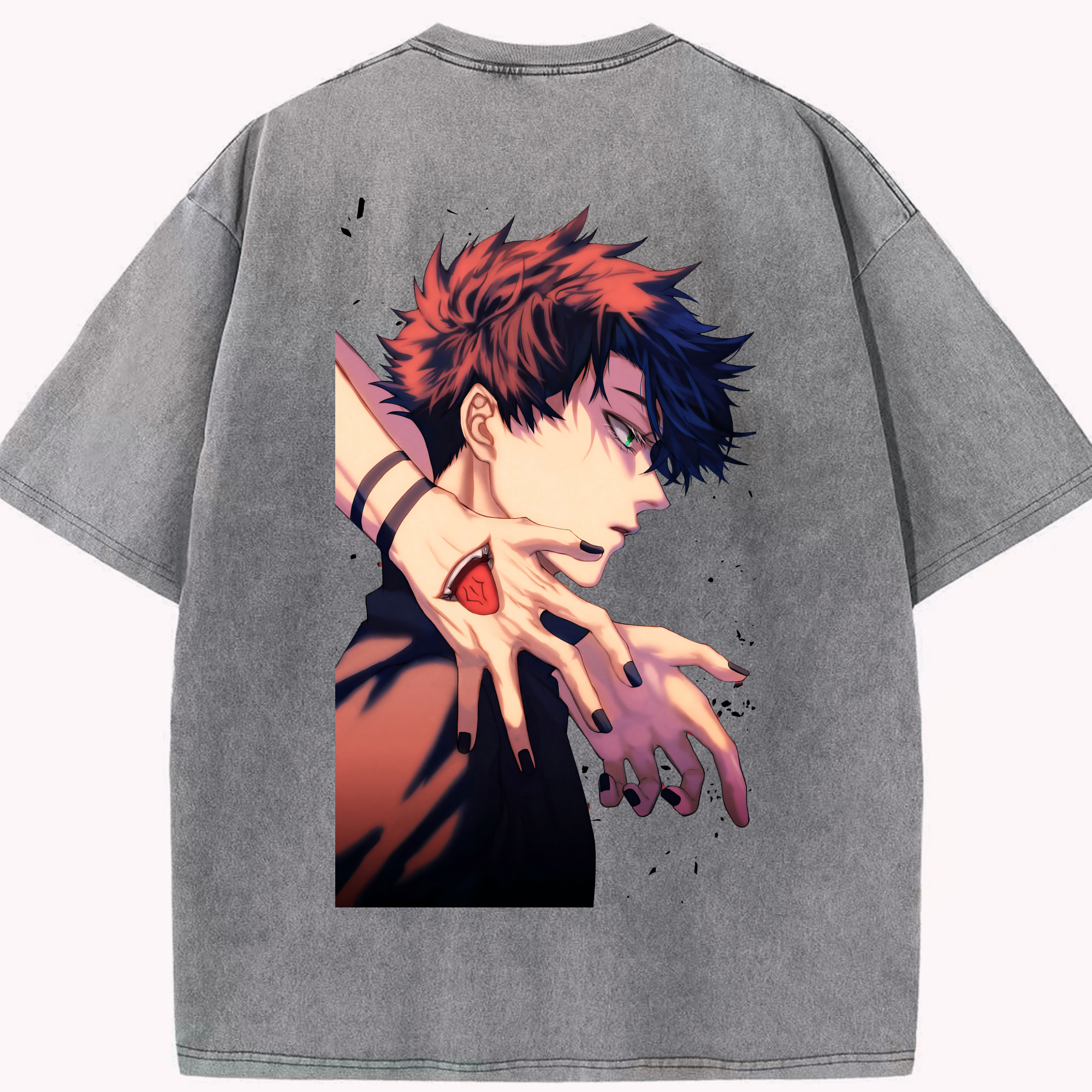 （画像用） 呪術廻戦 Jujutsu Kaisen 綿100% ヴィンテージ風 半袖Tシャツ（背面プリント）