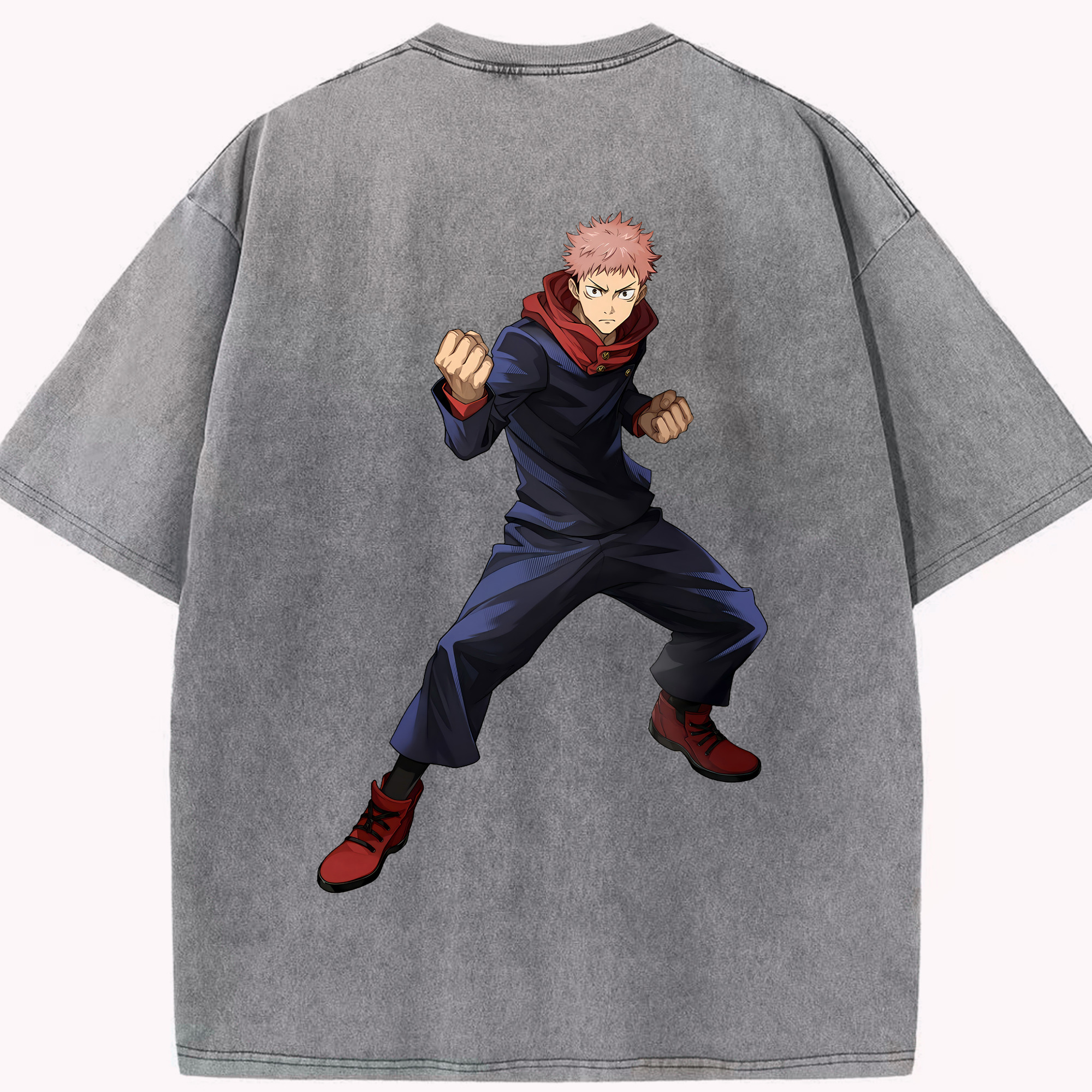 （画像用） 呪術廻戦 Jujutsu Kaisen 綿100% ヴィンテージ風 半袖Tシャツ（背面プリント）