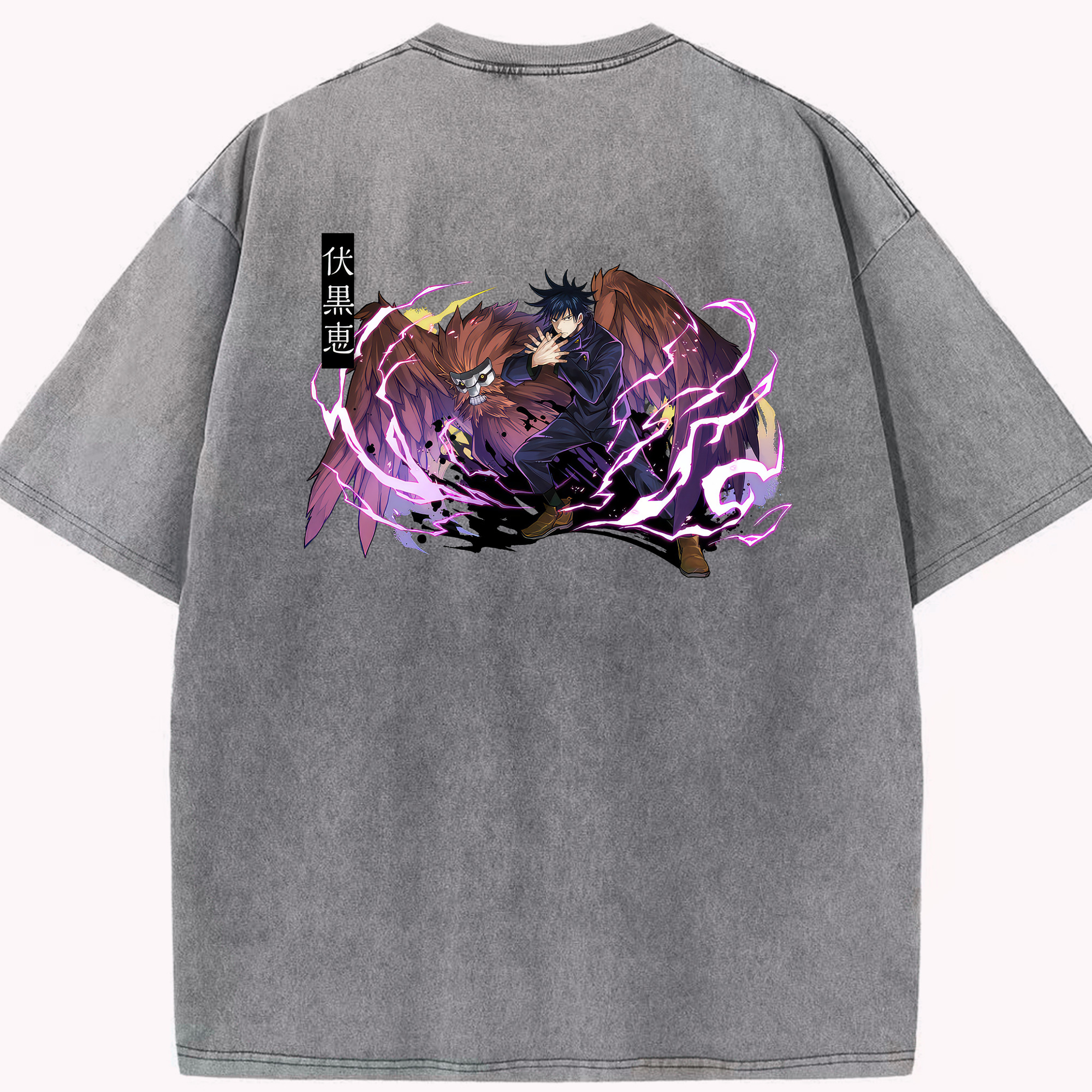 （画像用） 呪術廻戦 Jujutsu Kaisen 綿100% ヴィンテージ風 半袖Tシャツ（背面プリント）