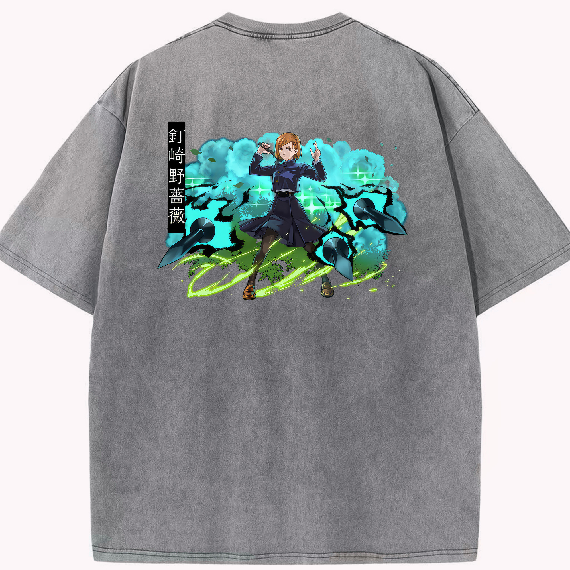 （画像用） 呪術廻戦 Jujutsu Kaisen 綿100% ヴィンテージ風 半袖Tシャツ（背面プリント）
