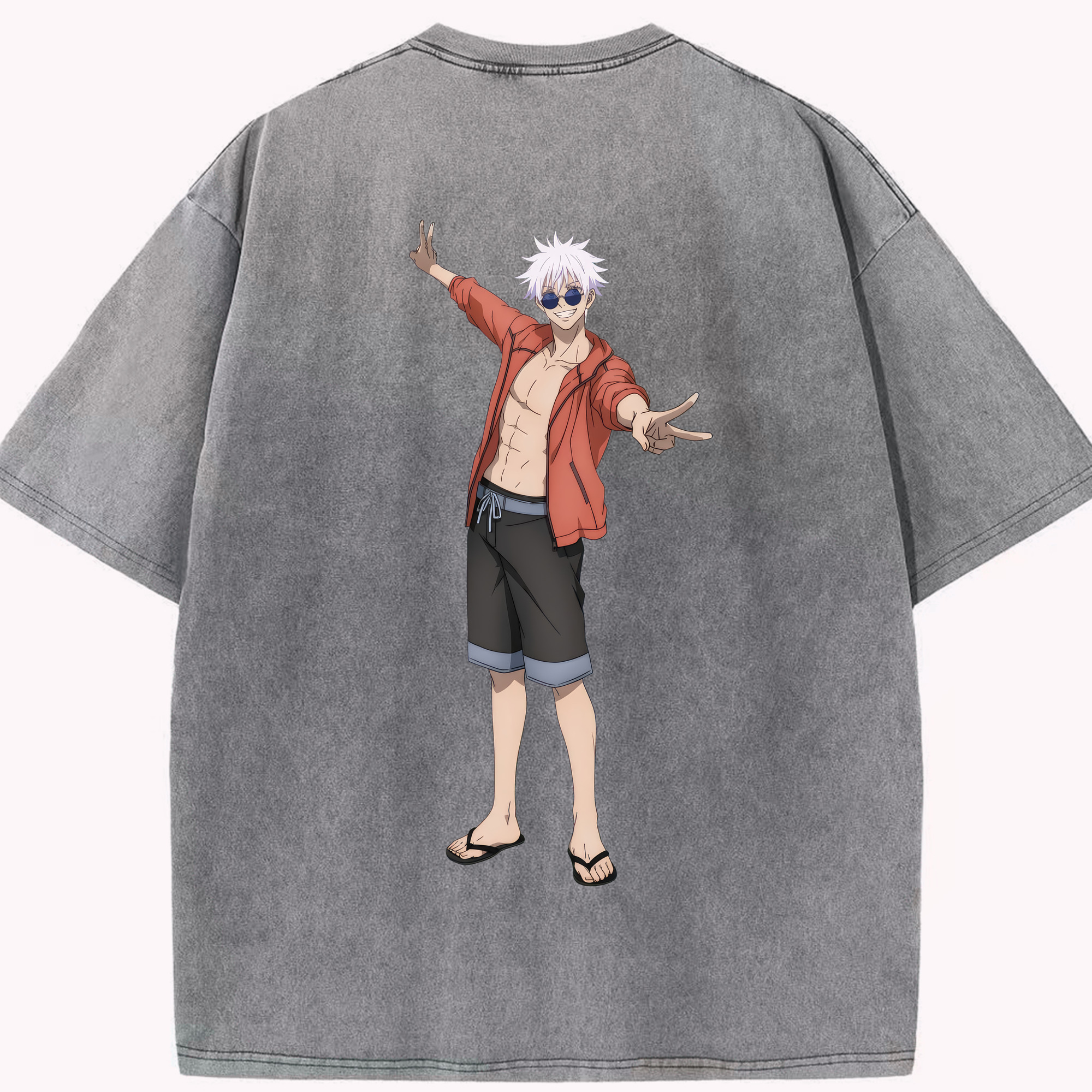 （画像用） 呪術廻戦 Jujutsu Kaisen 綿100% ヴィンテージ風 半袖Tシャツ（背面プリント）