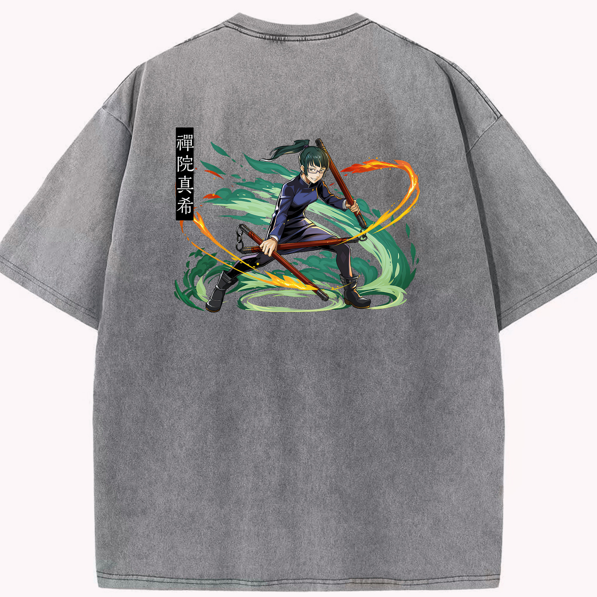 （画像用） 呪術廻戦 Jujutsu Kaisen 綿100% ヴィンテージ風 半袖Tシャツ（背面プリント）