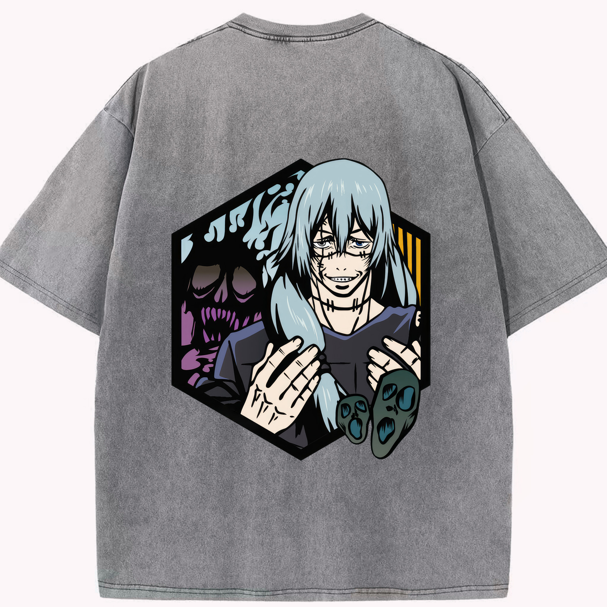 （画像用） 呪術廻戦 Jujutsu Kaisen 綿100% ヴィンテージ風 半袖Tシャツ（背面プリント）