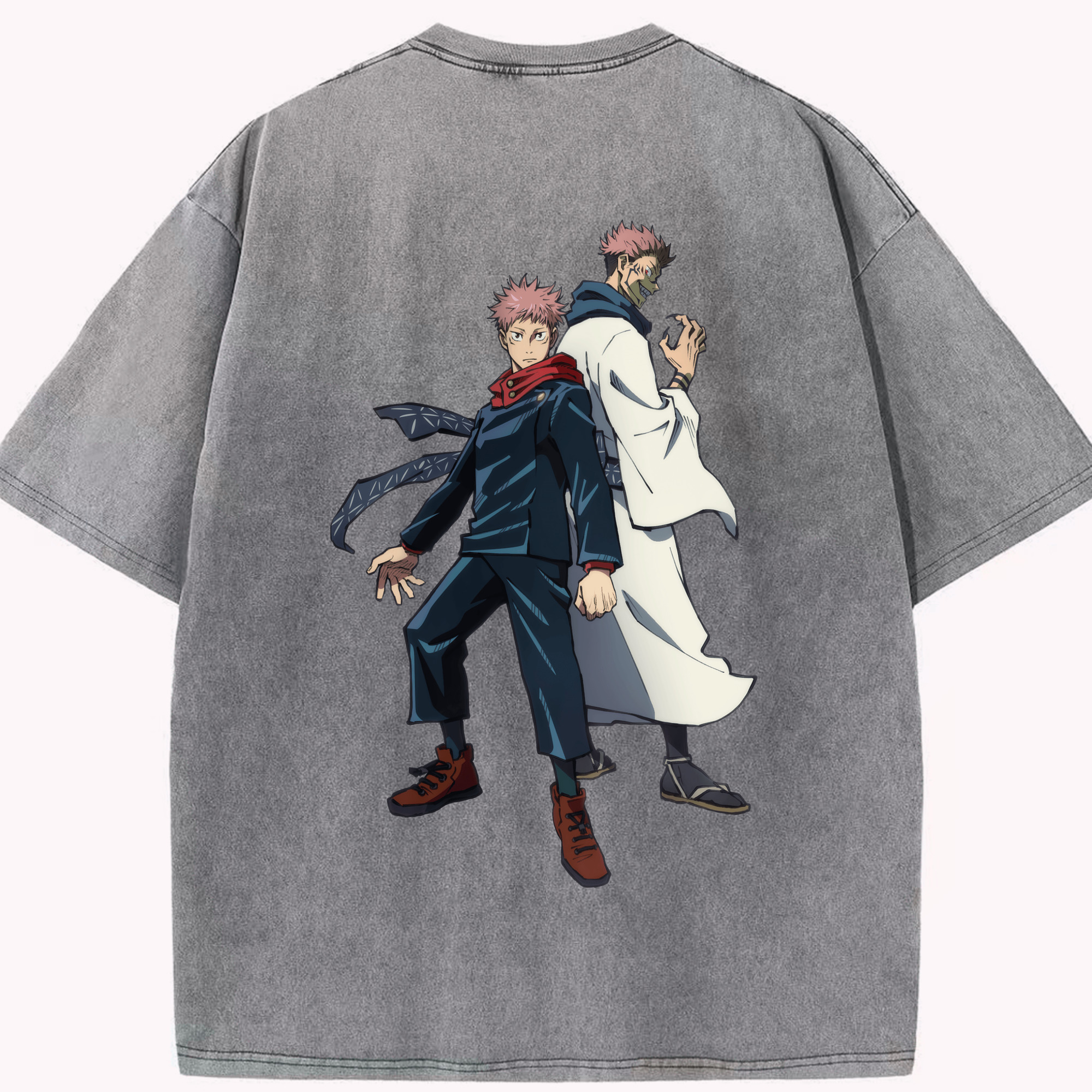 （画像用） 呪術廻戦 Jujutsu Kaisen 綿100% ヴィンテージ風 半袖Tシャツ（背面プリント）