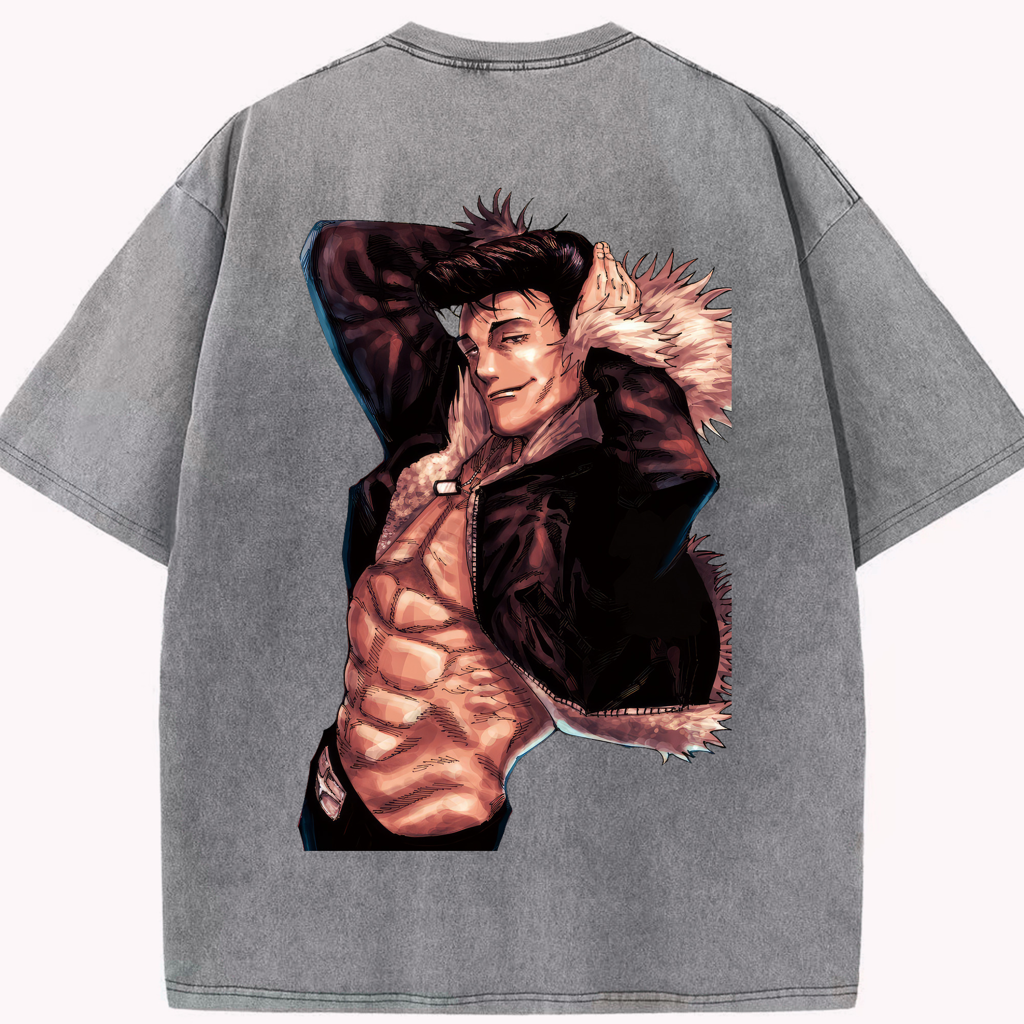 （画像用） 呪術廻戦 Jujutsu Kaisen 綿100% ヴィンテージ風 半袖Tシャツ（背面プリント）