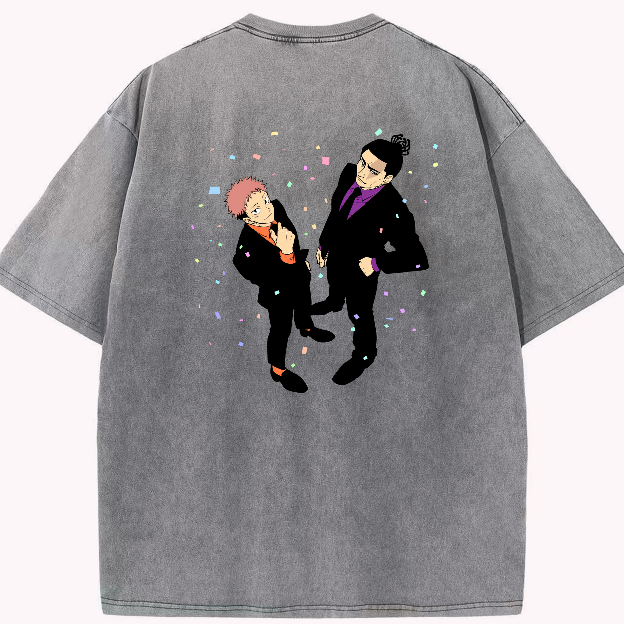 （画像用） 呪術廻戦 Jujutsu Kaisen 綿100% ヴィンテージ風 半袖Tシャツ（背面プリント）