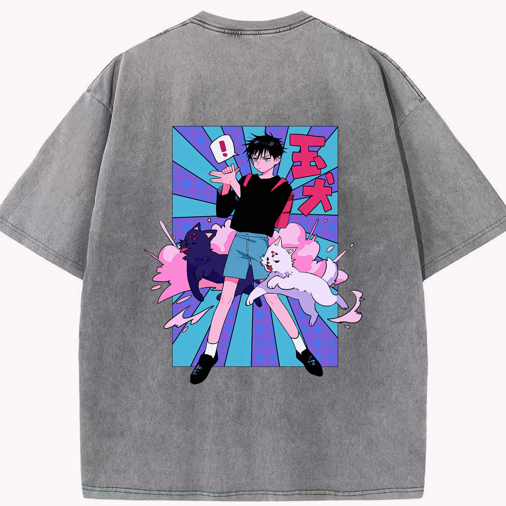 （画像用） 呪術廻戦 Jujutsu Kaisen 綿100% ヴィンテージ風 半袖Tシャツ（背面プリント）