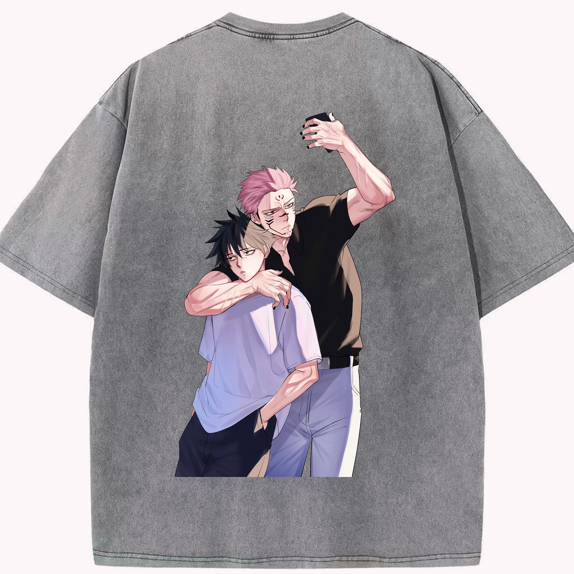 （画像用） 呪術廻戦 Jujutsu Kaisen 綿100% ヴィンテージ風 半袖Tシャツ（背面プリント）