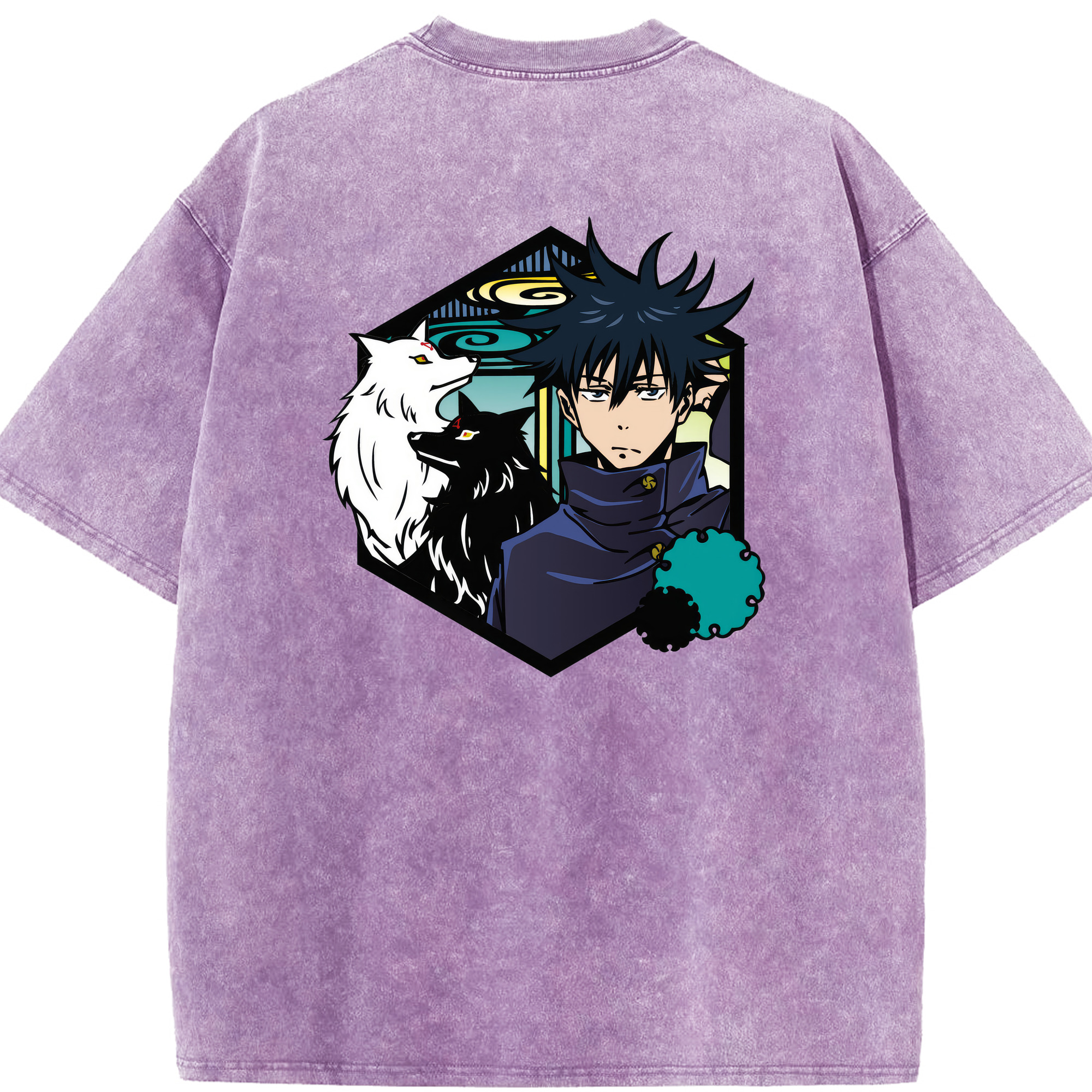 （画像用） 呪術廻戦 Jujutsu Kaisen 綿100% ヴィンテージ風 半袖Tシャツ（背面プリント）