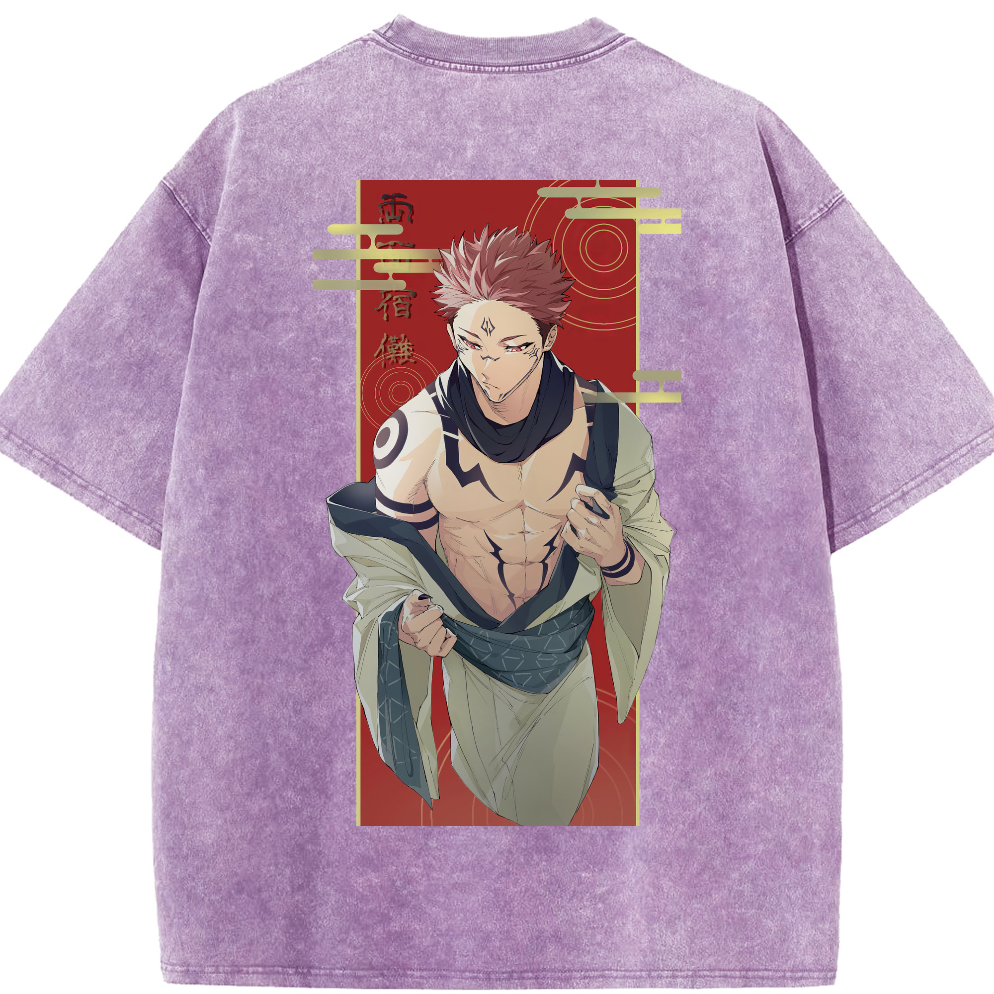 （画像用） 呪術廻戦 Jujutsu Kaisen 綿100% ヴィンテージ風 半袖Tシャツ（背面プリント）