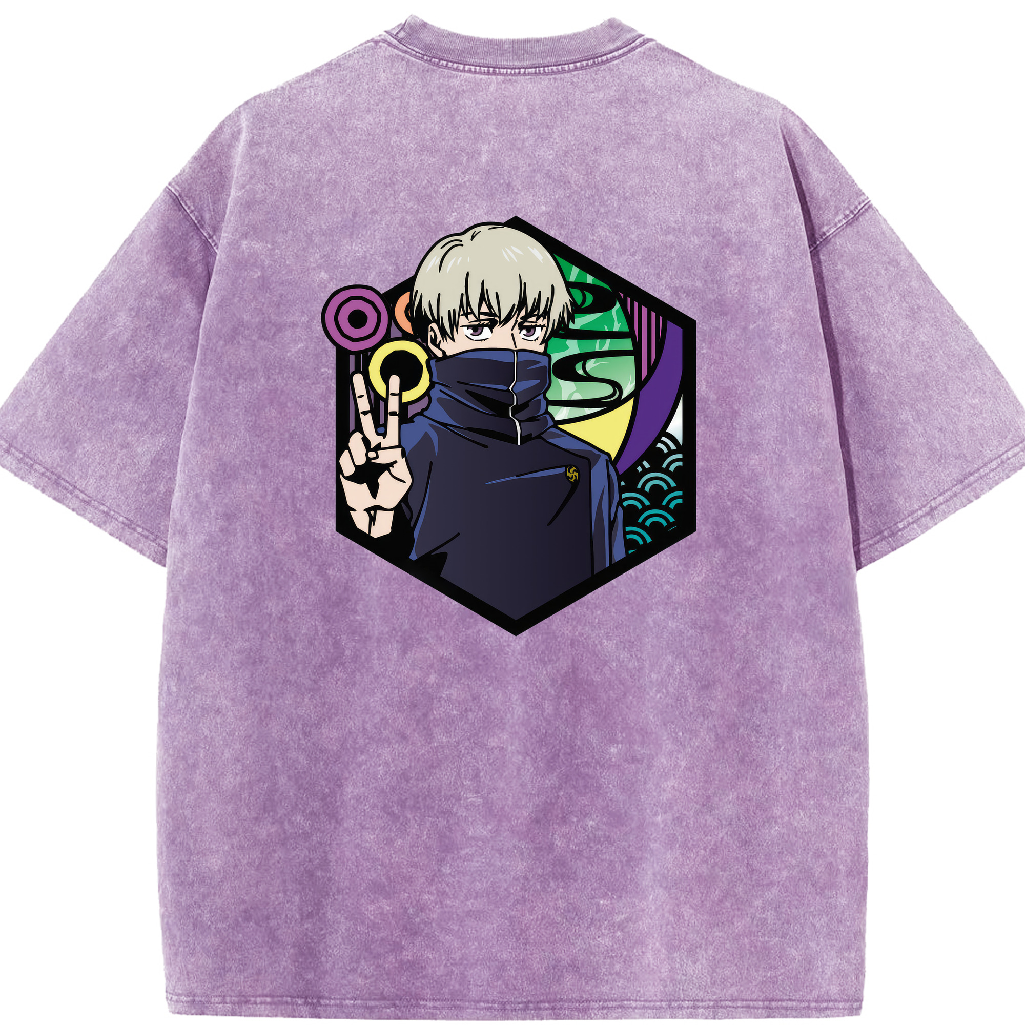 （画像用） 呪術廻戦 Jujutsu Kaisen 綿100% ヴィンテージ風 半袖Tシャツ（背面プリント）