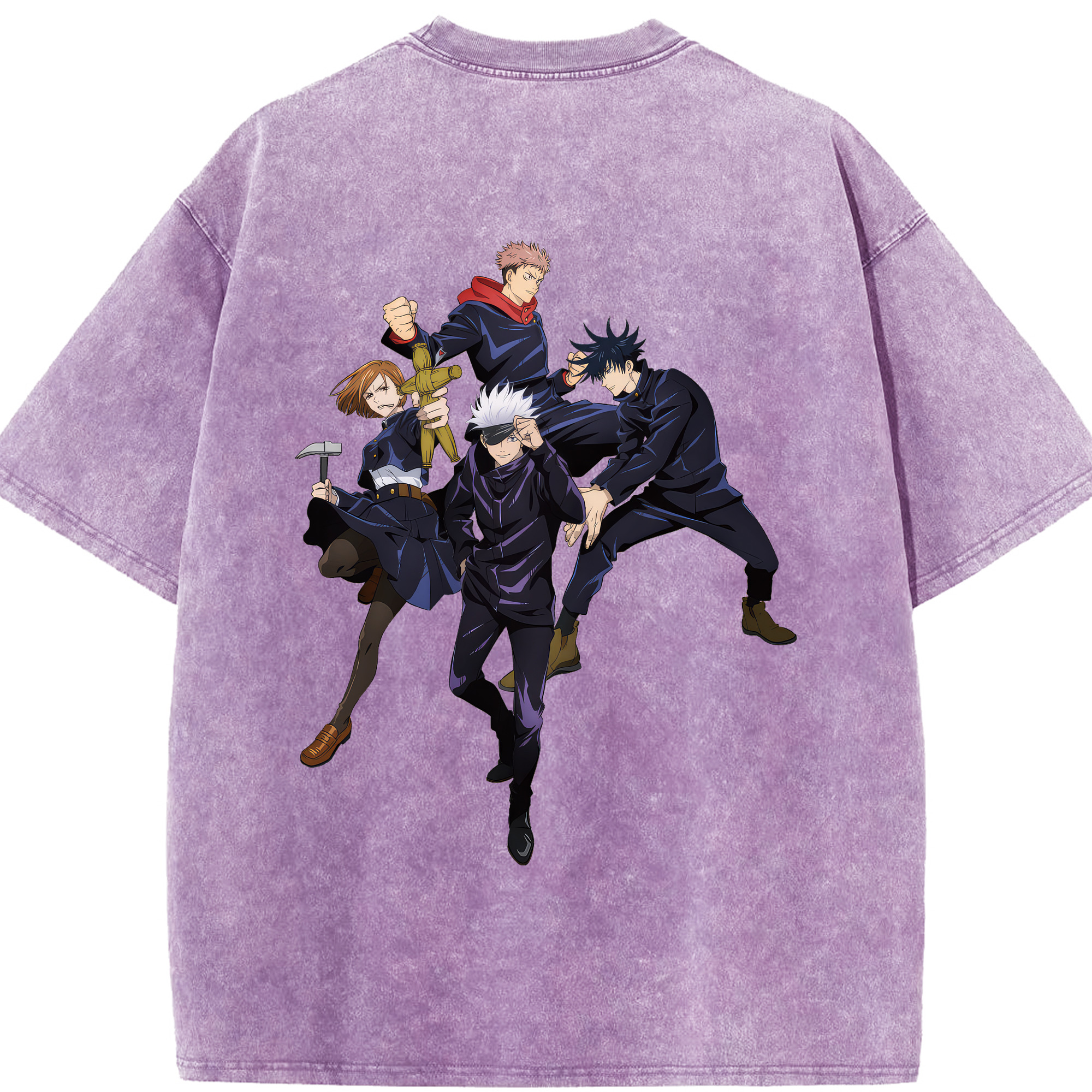 （画像用） 呪術廻戦 Jujutsu Kaisen 綿100% ヴィンテージ風 半袖Tシャツ（背面プリント）