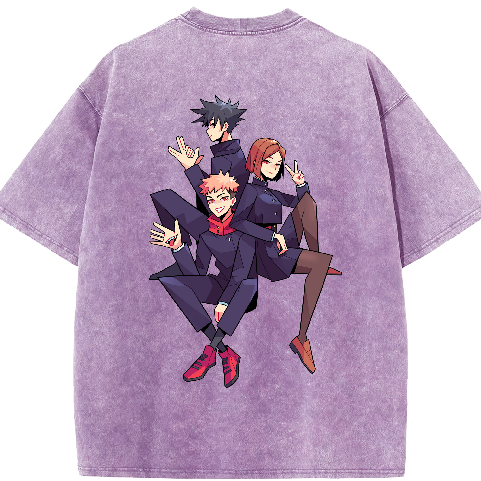 （画像用） 呪術廻戦 Jujutsu Kaisen 綿100% ヴィンテージ風 半袖Tシャツ（背面プリント）