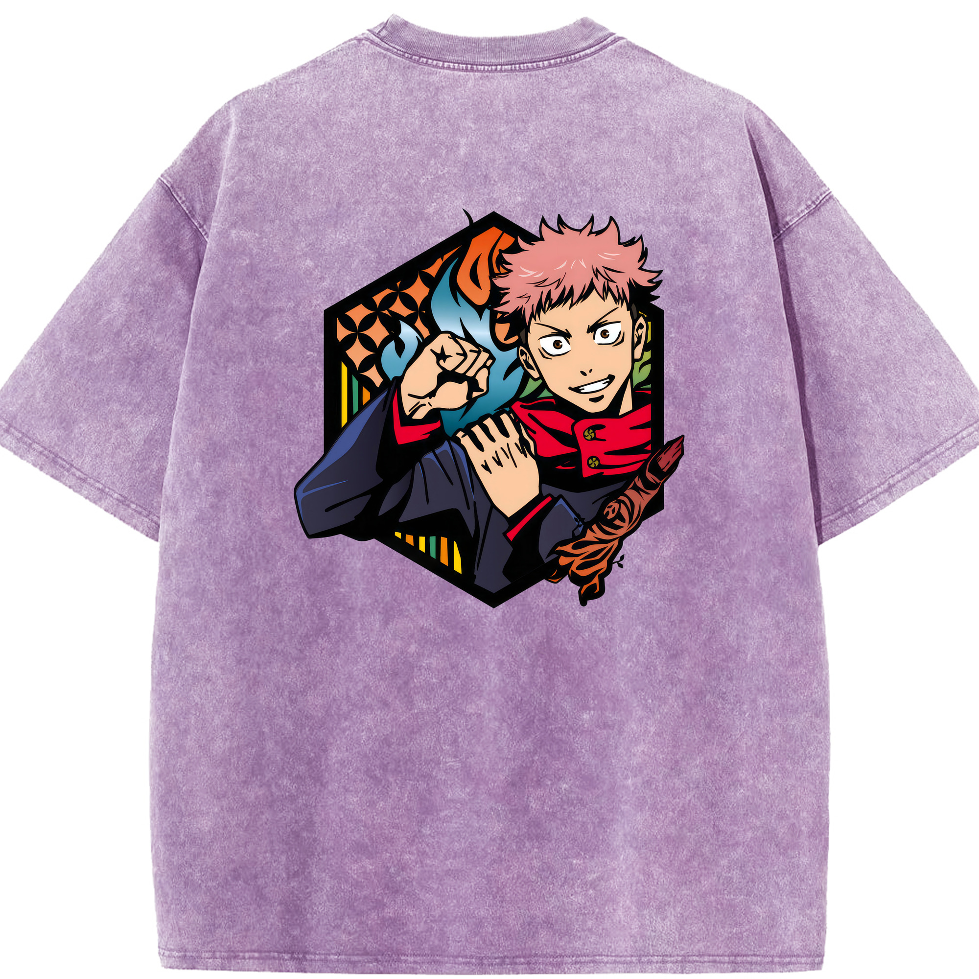 （画像用） 呪術廻戦 Jujutsu Kaisen 綿100% ヴィンテージ風 半袖Tシャツ（背面プリント）
