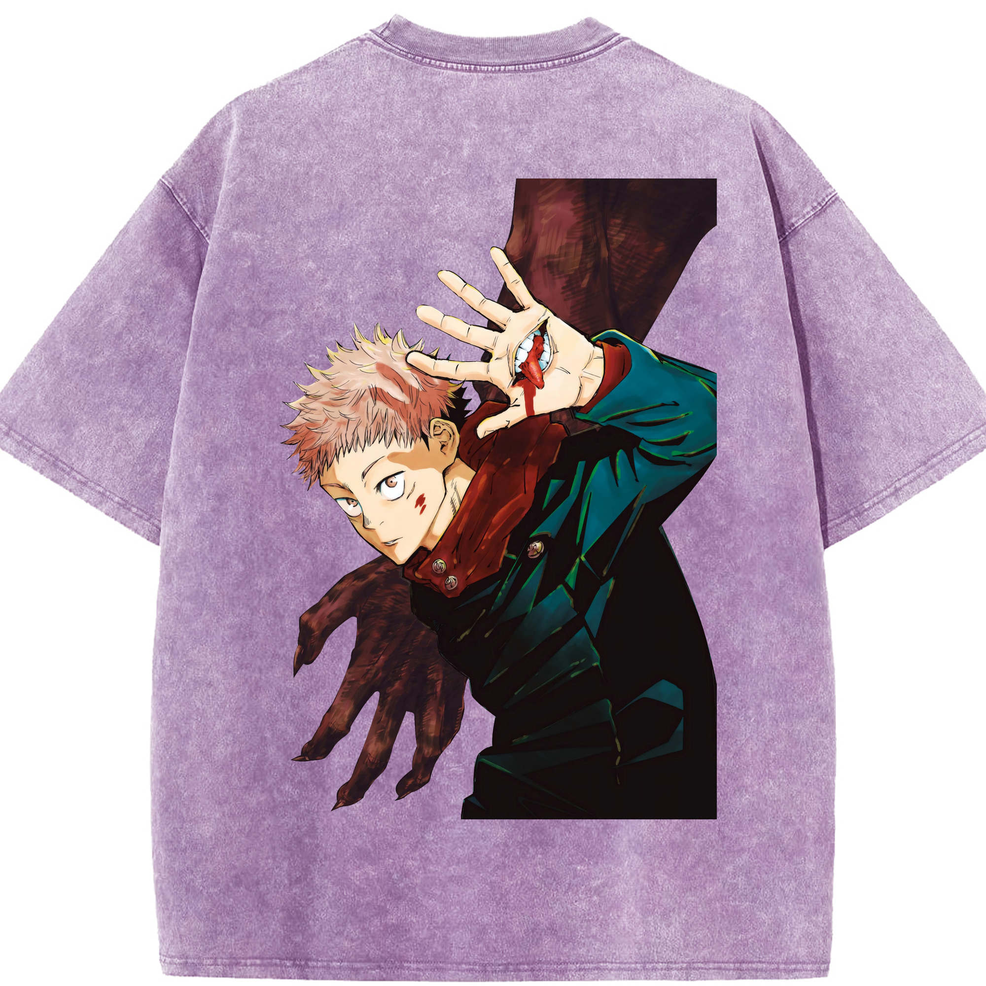 （画像用） 呪術廻戦 Jujutsu Kaisen 綿100% ヴィンテージ風 半袖Tシャツ（背面プリント）
