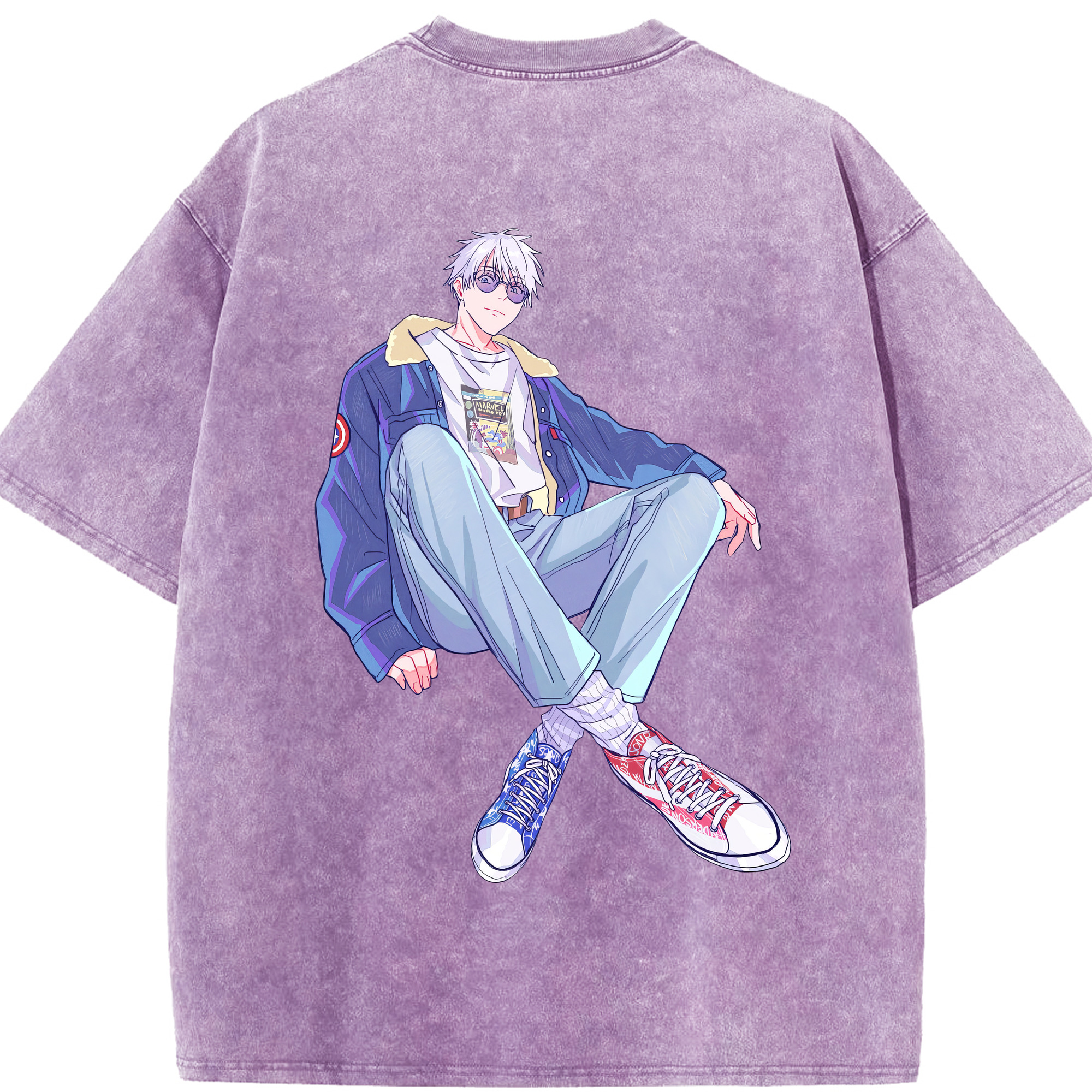 （画像用） 呪術廻戦 Jujutsu Kaisen 綿100% ヴィンテージ風 半袖Tシャツ（背面プリント）