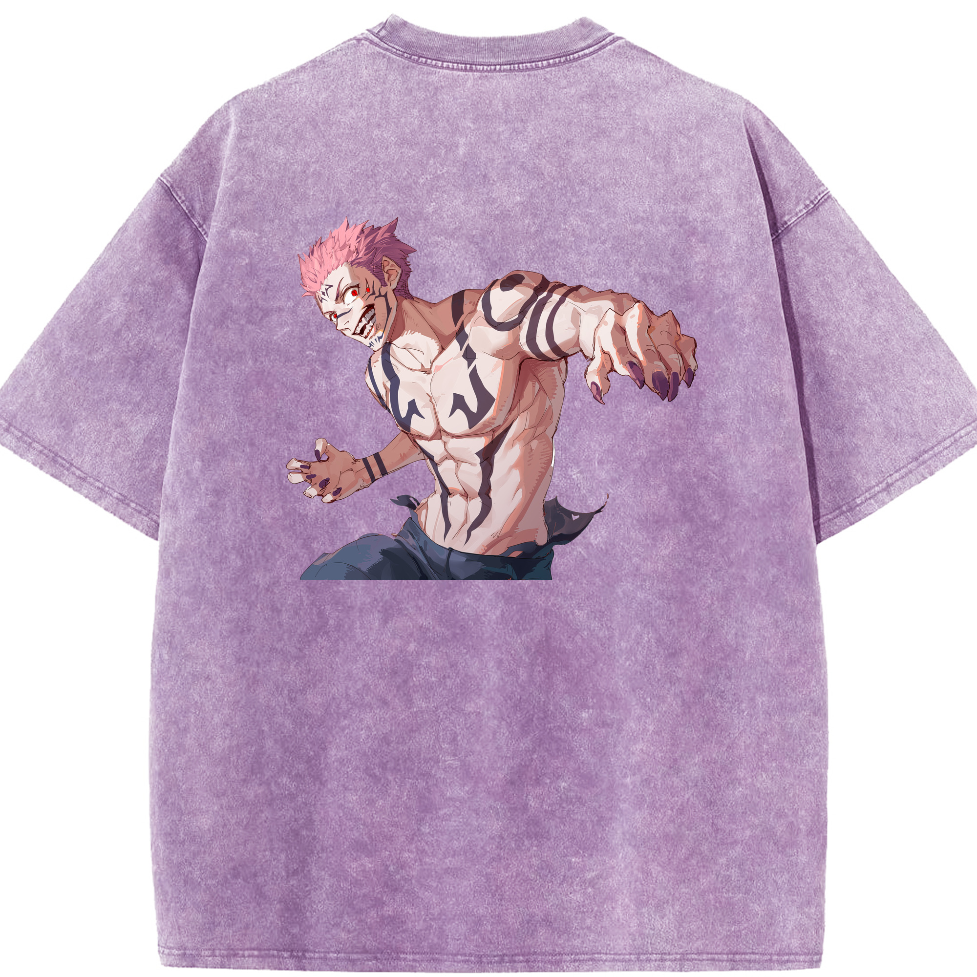 （画像用） 呪術廻戦 Jujutsu Kaisen 綿100% ヴィンテージ風 半袖Tシャツ（背面プリント）