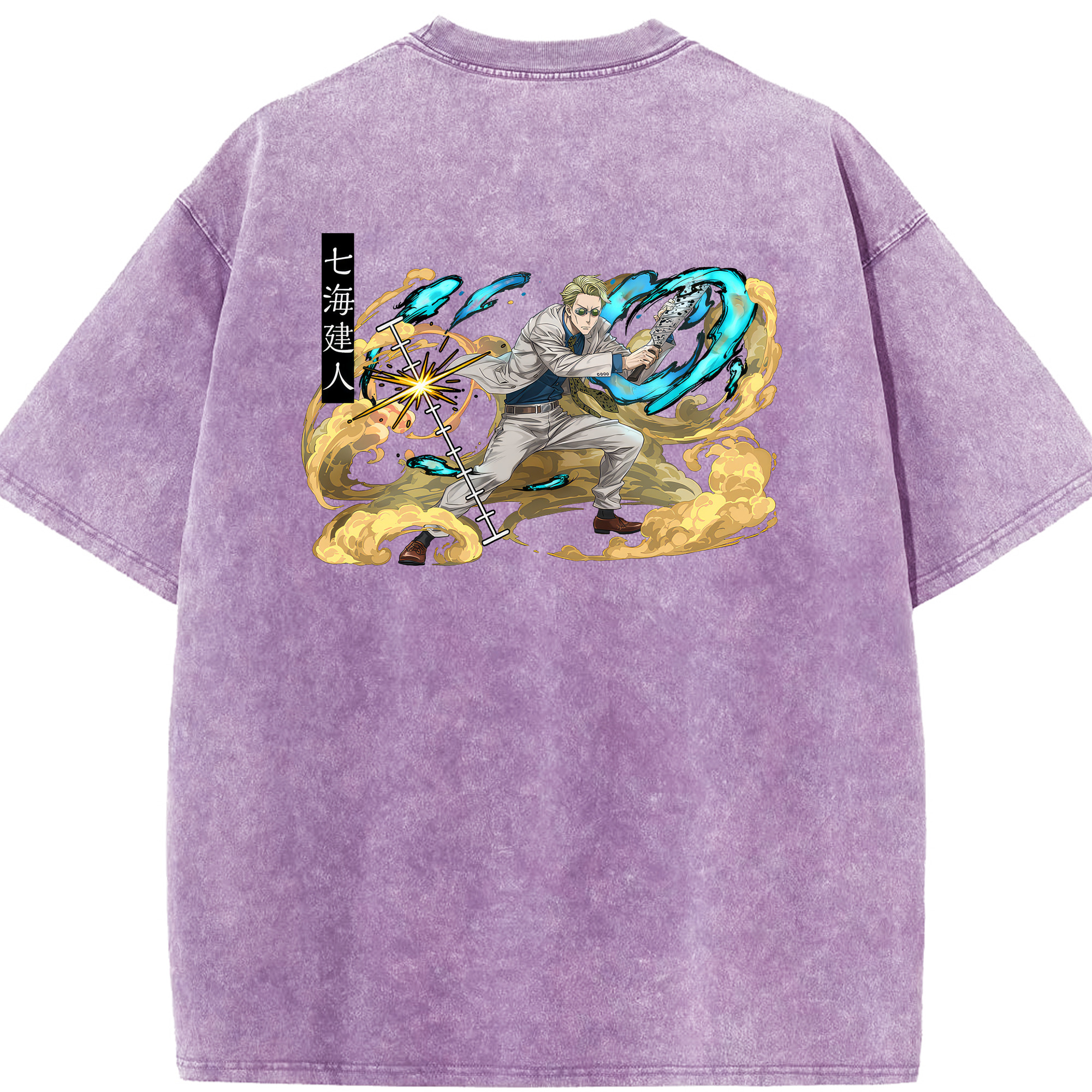 （画像用） 呪術廻戦 Jujutsu Kaisen 綿100% ヴィンテージ風 半袖Tシャツ（背面プリント）