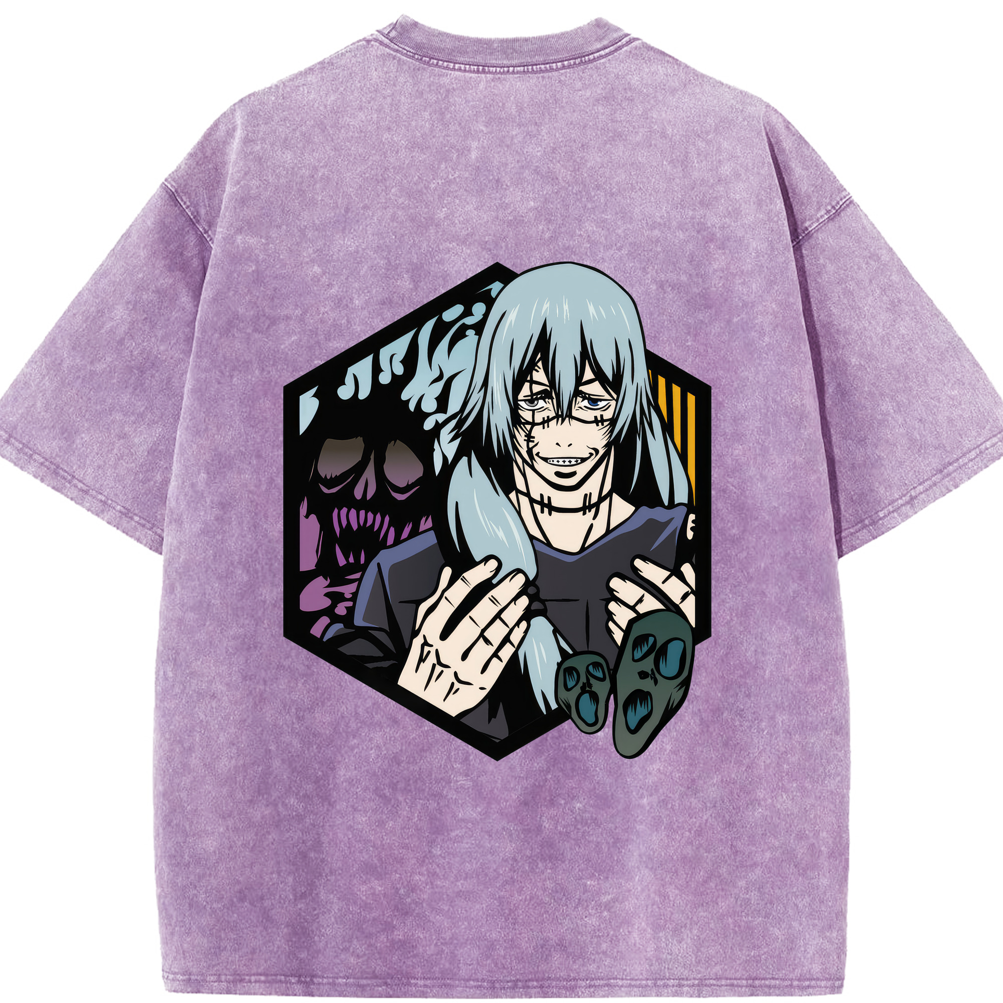 （画像用） 呪術廻戦 Jujutsu Kaisen 綿100% ヴィンテージ風 半袖Tシャツ（背面プリント）