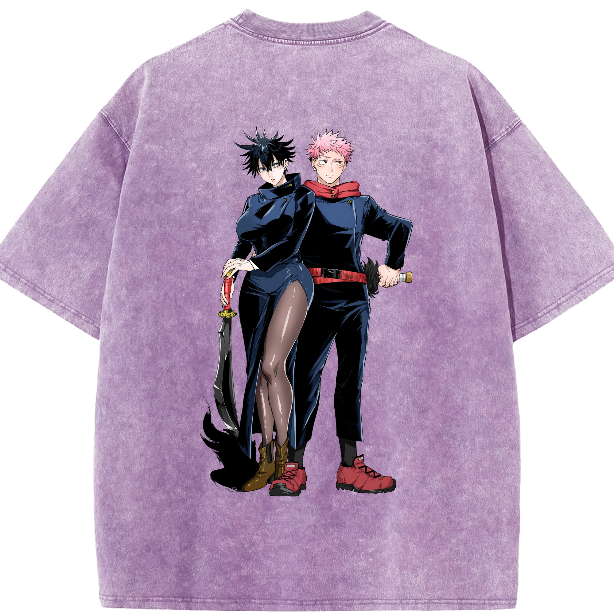 （画像用） 呪術廻戦 Jujutsu Kaisen 綿100% ヴィンテージ風 半袖Tシャツ（背面プリント）