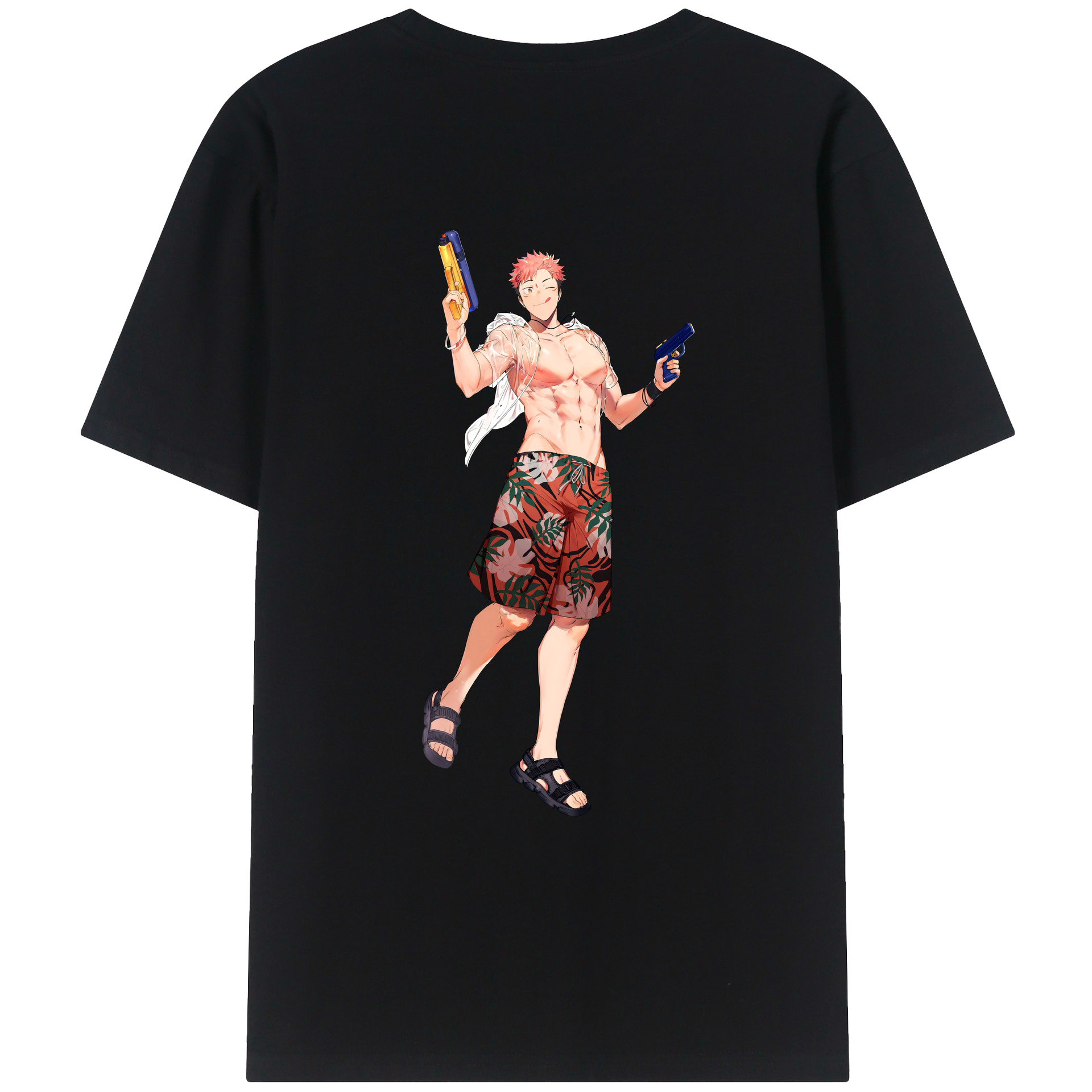 （画像用） 呪術廻戦 Jujutsu Kaisen 綿100％ メンズ半袖Tシャツ（バックプリント） 通気性