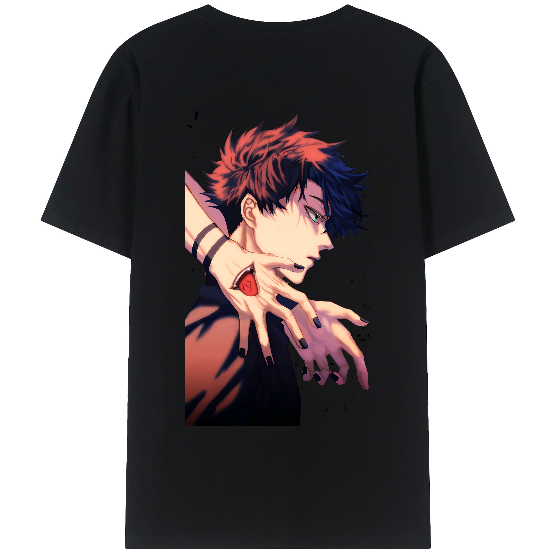 （画像用） 呪術廻戦 Jujutsu Kaisen 綿100％ メンズ半袖Tシャツ（バックプリント） 通気性