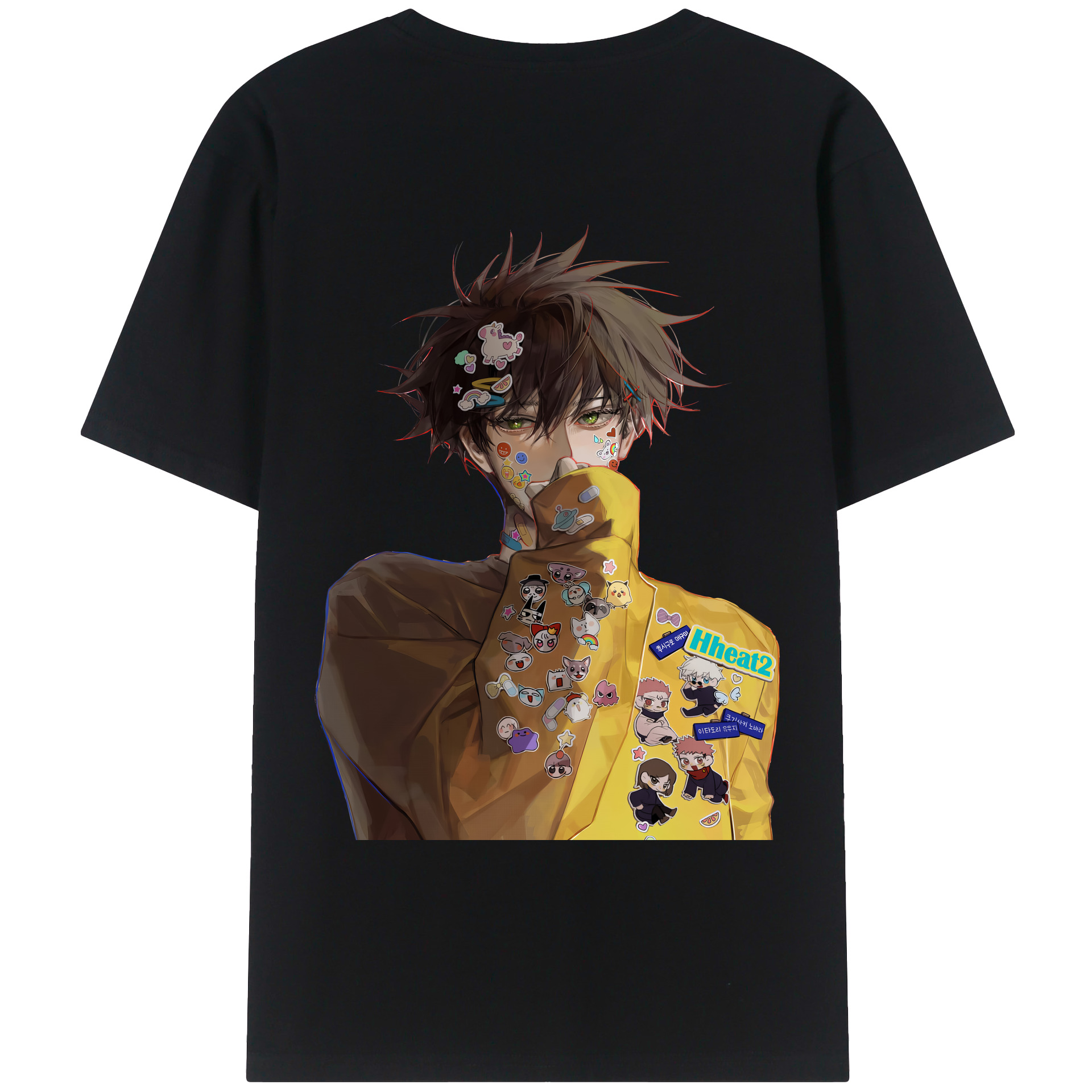 （画像用） 呪術廻戦 Jujutsu Kaisen 綿100％ メンズ半袖Tシャツ（バックプリント） 通気性