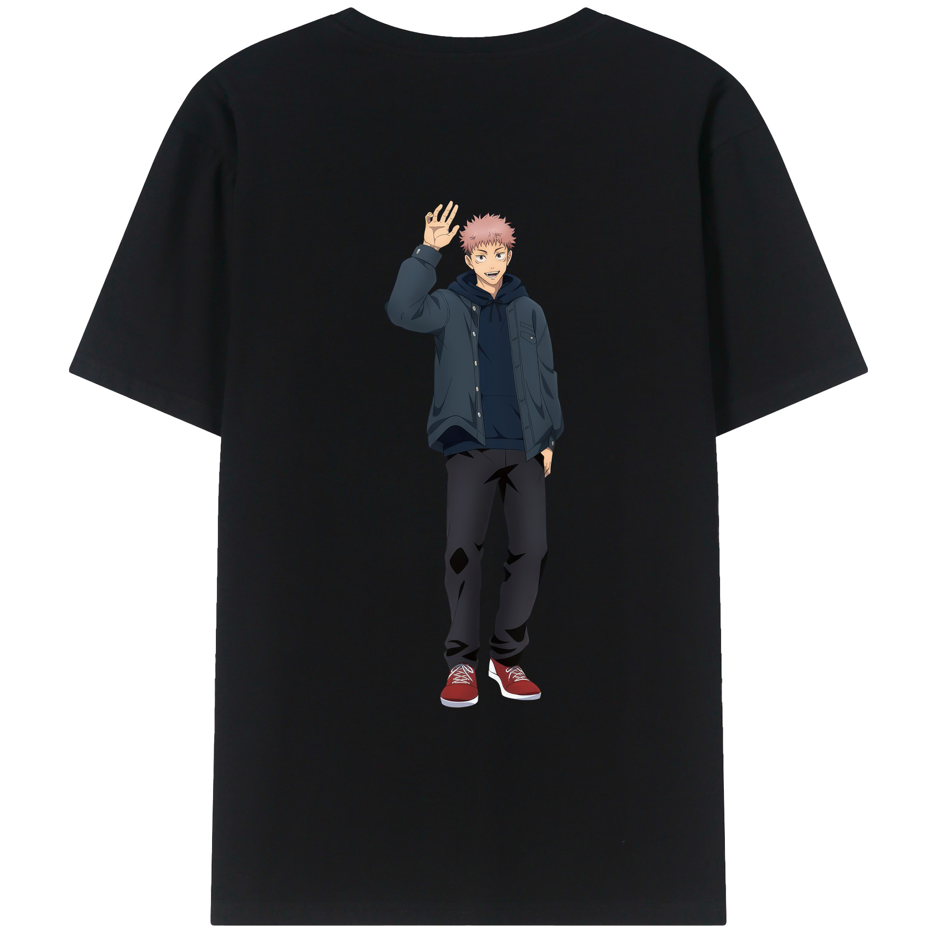 （画像用） 呪術廻戦 Jujutsu Kaisen 綿100％ メンズ半袖Tシャツ（バックプリント） 通気性