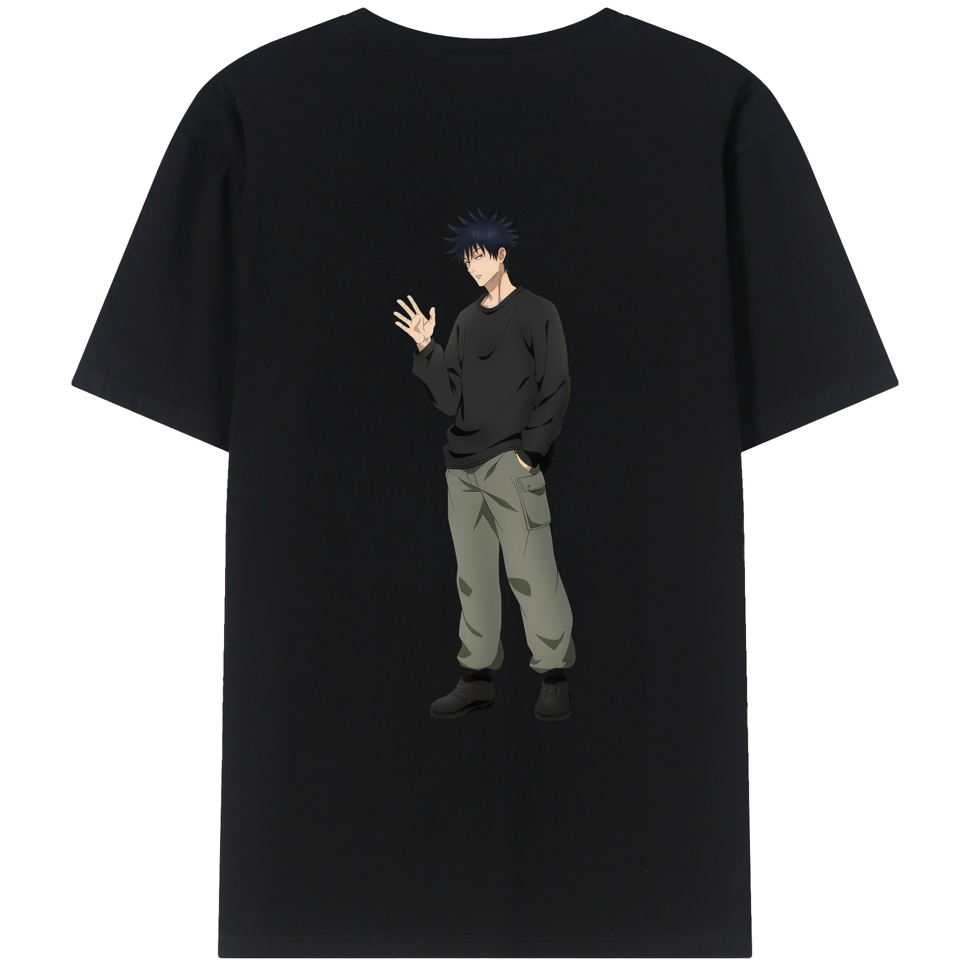 （画像用） 呪術廻戦 Jujutsu Kaisen 綿100％ メンズ半袖Tシャツ（バックプリント） 通気性