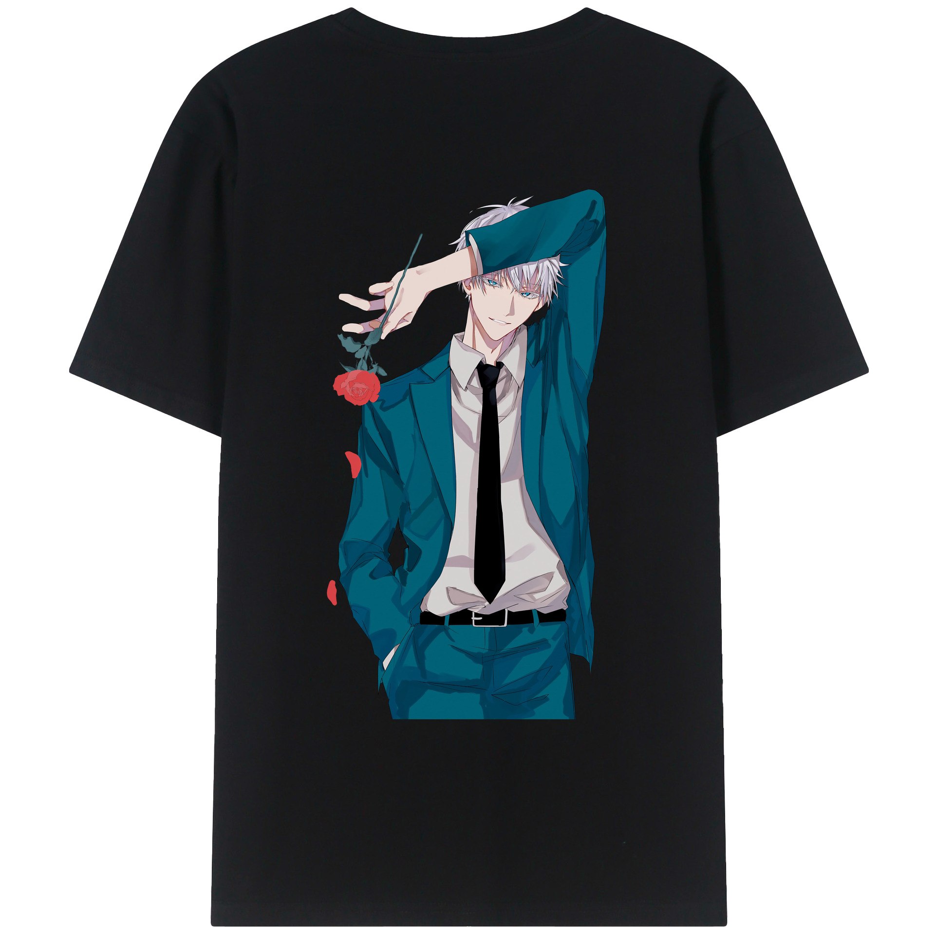 （画像用） 呪術廻戦 Jujutsu Kaisen 綿100％ メンズ半袖Tシャツ（バックプリント） 通気性