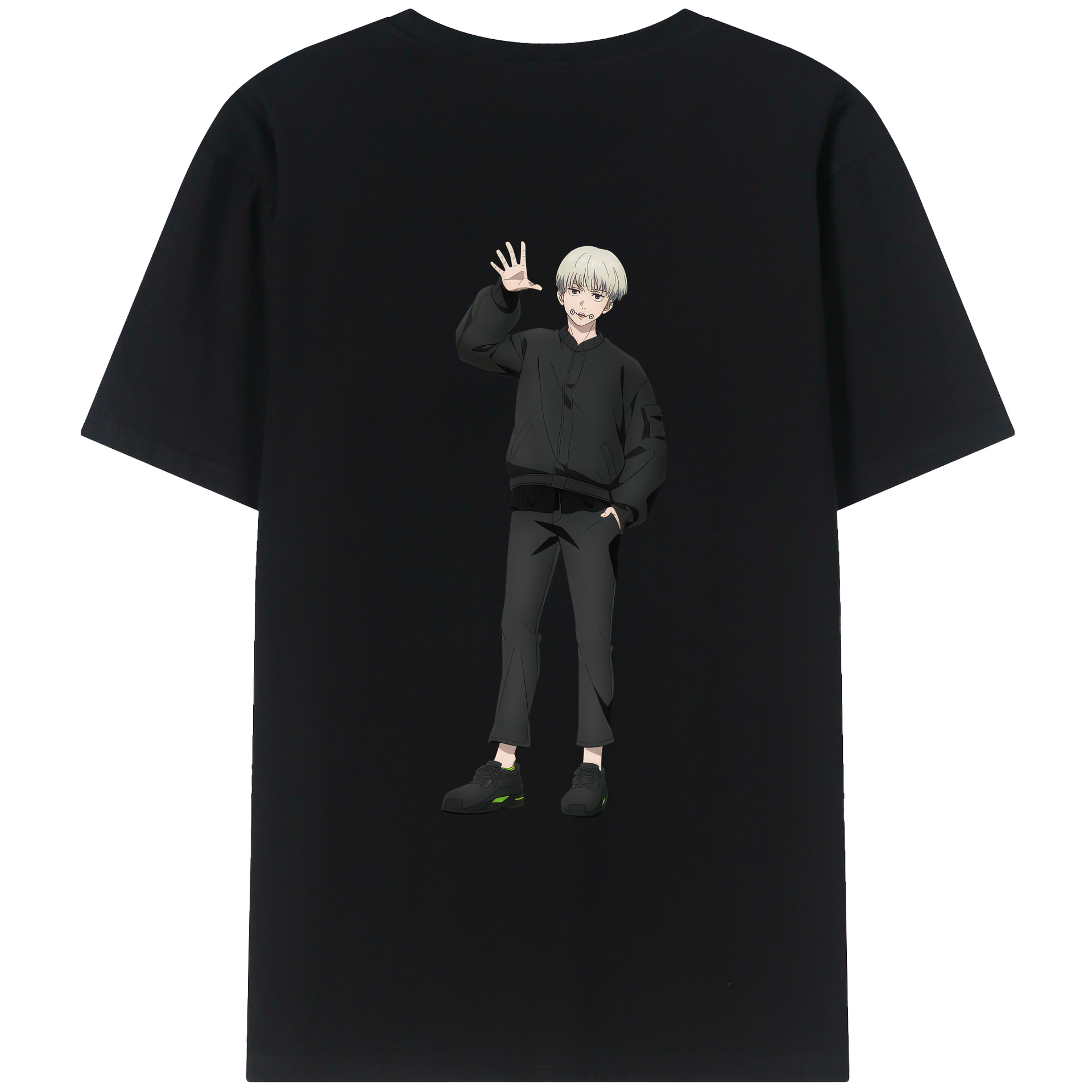 （画像用） 呪術廻戦 Jujutsu Kaisen 綿100％ メンズ半袖Tシャツ（バックプリント） 通気性