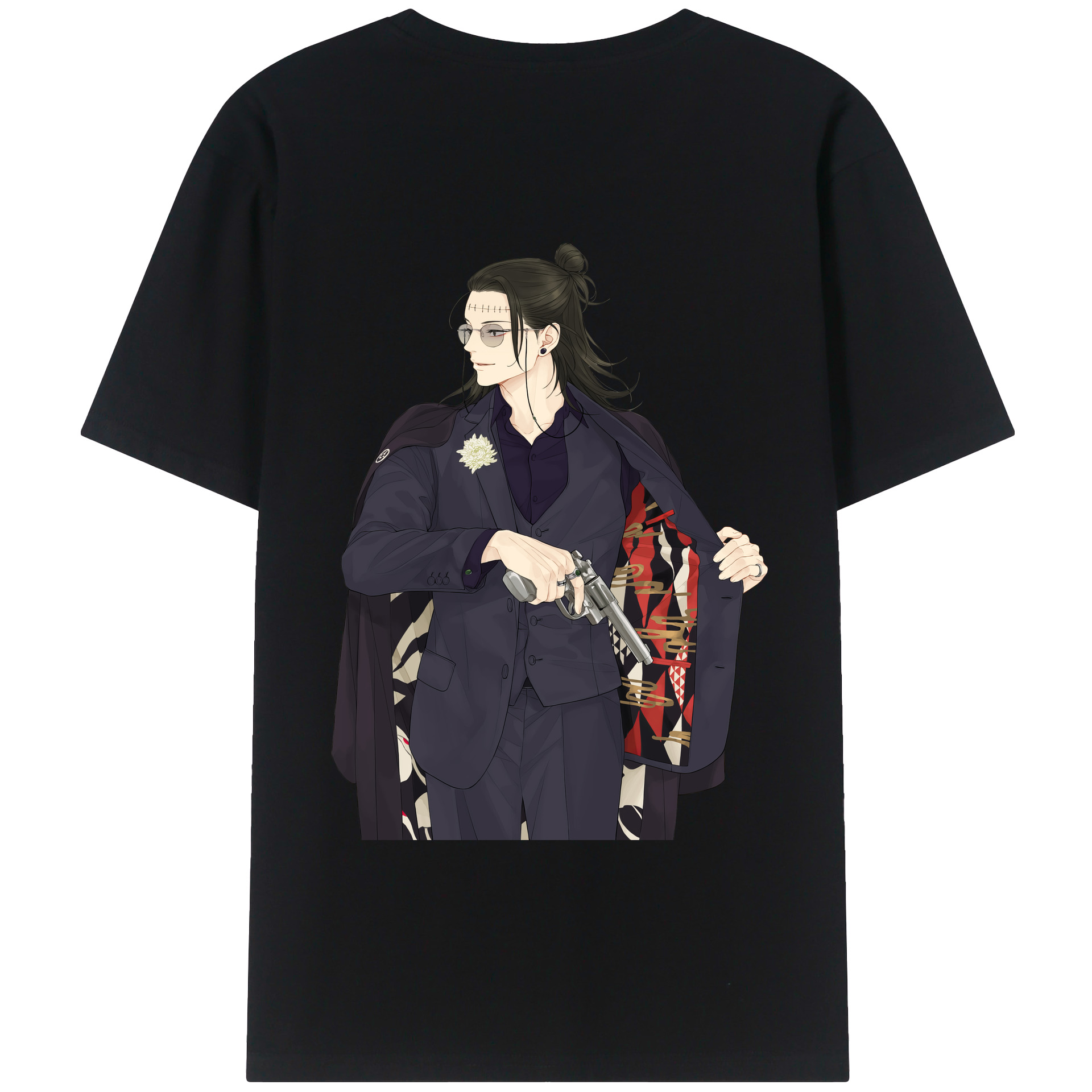 （画像用） 呪術廻戦 Jujutsu Kaisen 綿100％ メンズ半袖Tシャツ（バックプリント） 通気性
