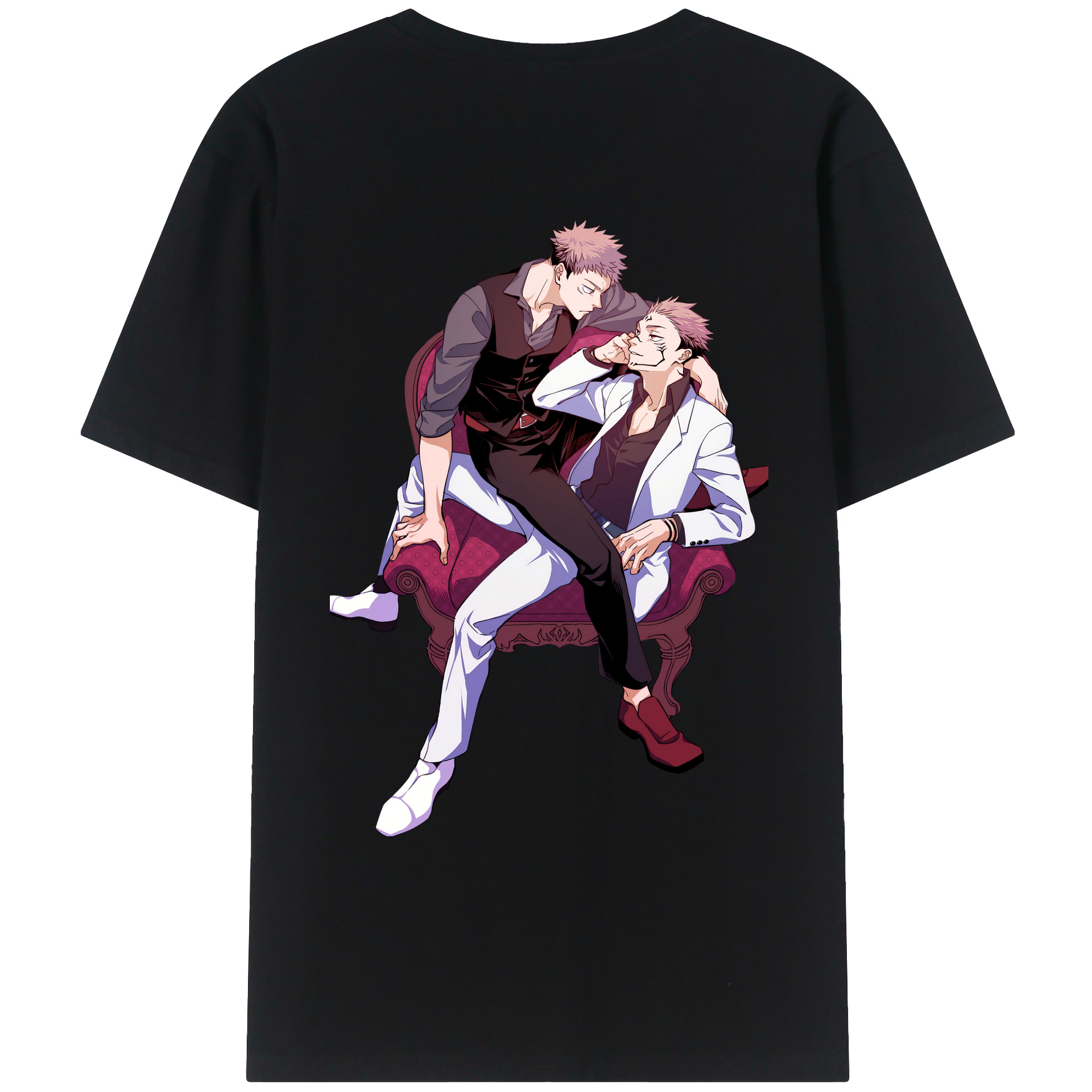 （画像用） 呪術廻戦 Jujutsu Kaisen 綿100％ メンズ半袖Tシャツ（バックプリント） 通気性