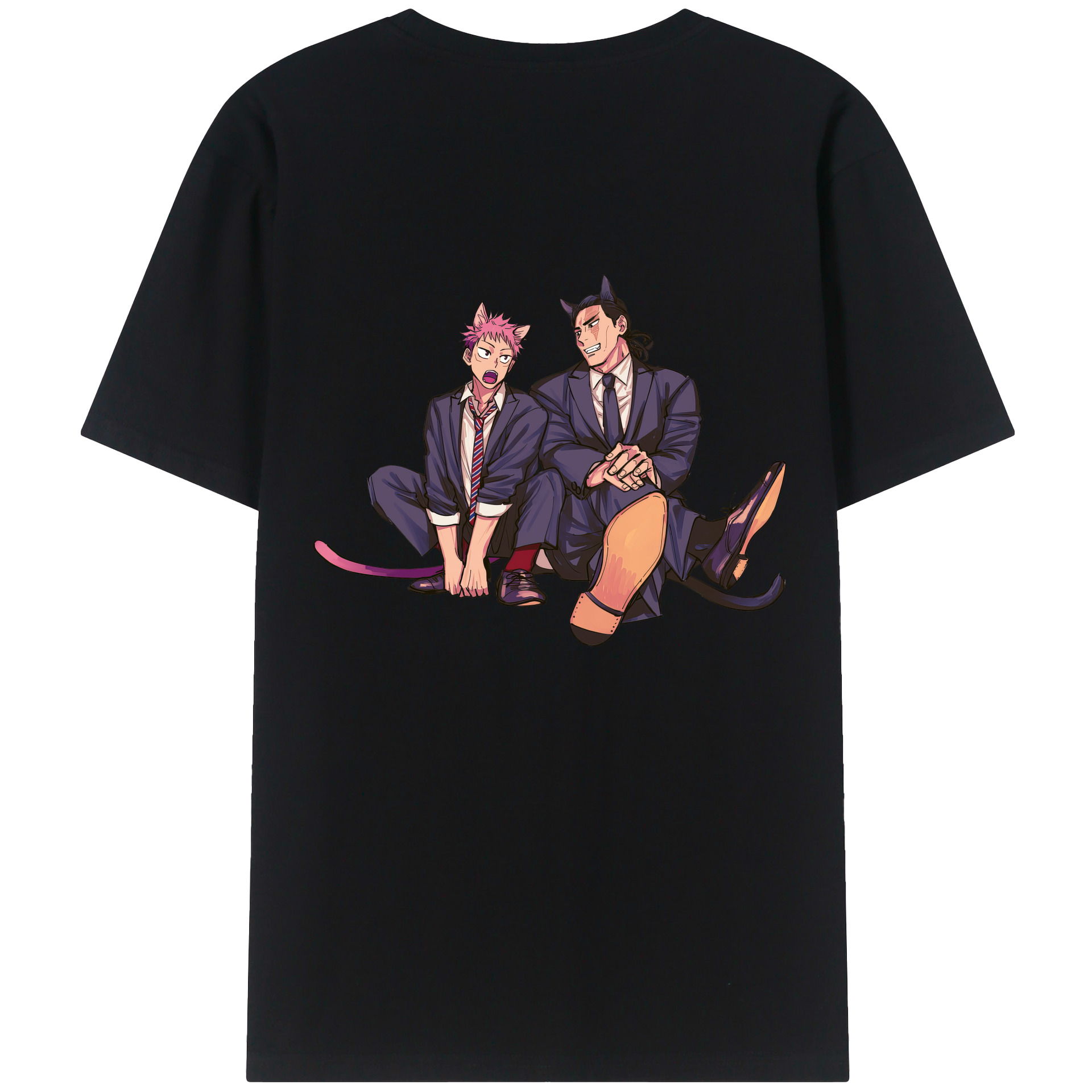 （画像用） 呪術廻戦 Jujutsu Kaisen 綿100％ メンズ半袖Tシャツ（バックプリント） 通気性