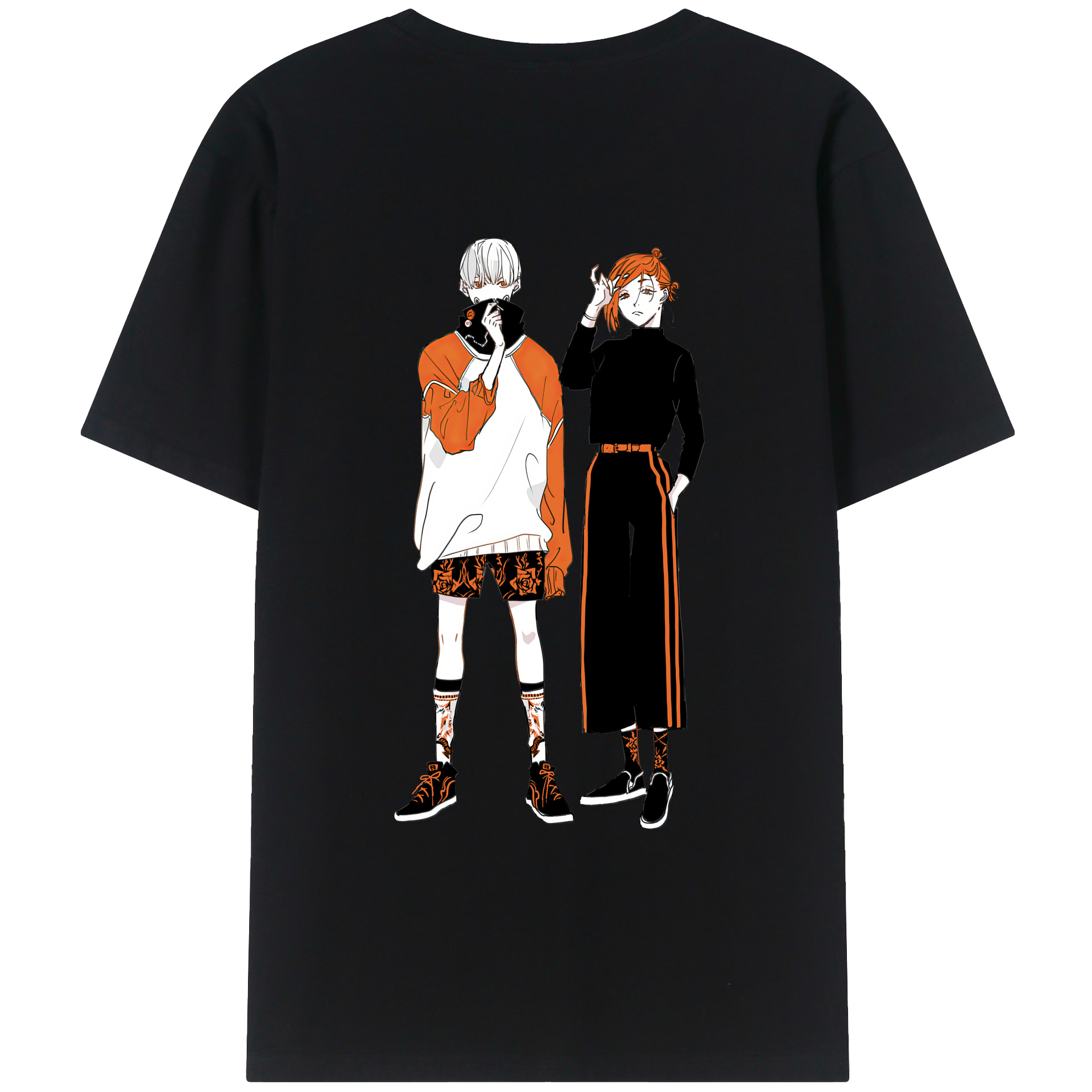 （画像用） 呪術廻戦 Jujutsu Kaisen 綿100％ メンズ半袖Tシャツ（バックプリント） 通気性