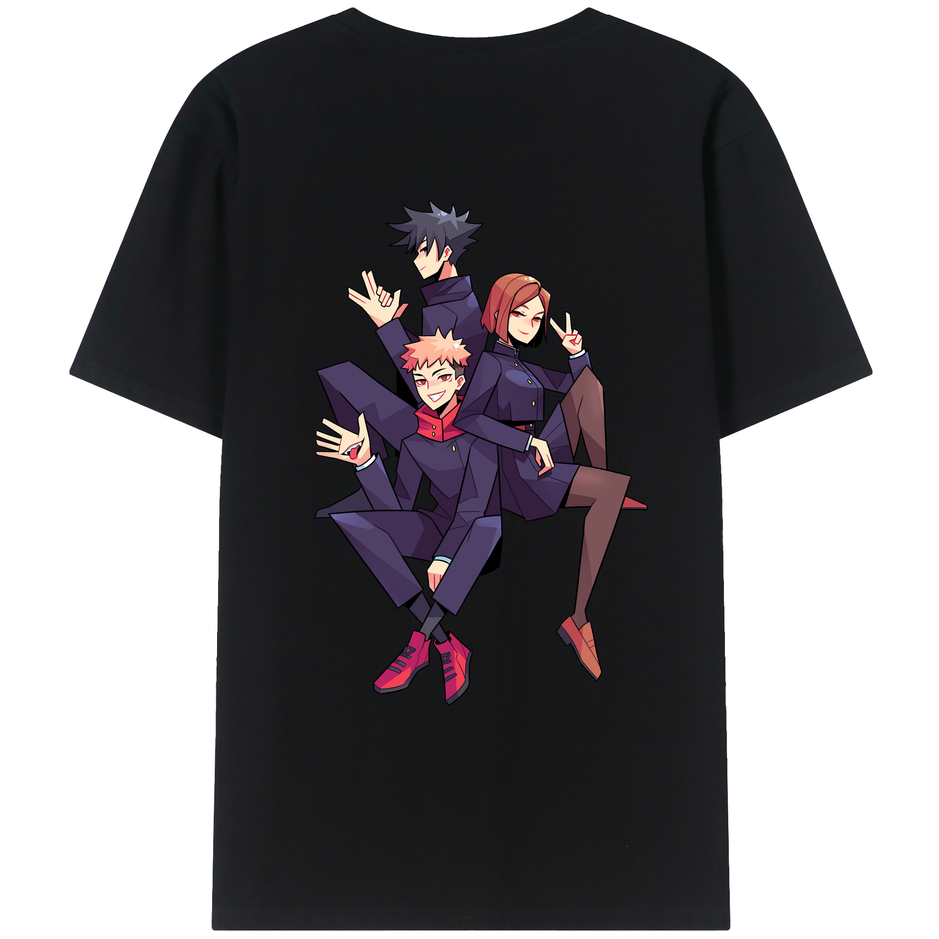 （画像用） 呪術廻戦 Jujutsu Kaisen 綿100％ メンズ半袖Tシャツ（バックプリント） 通気性