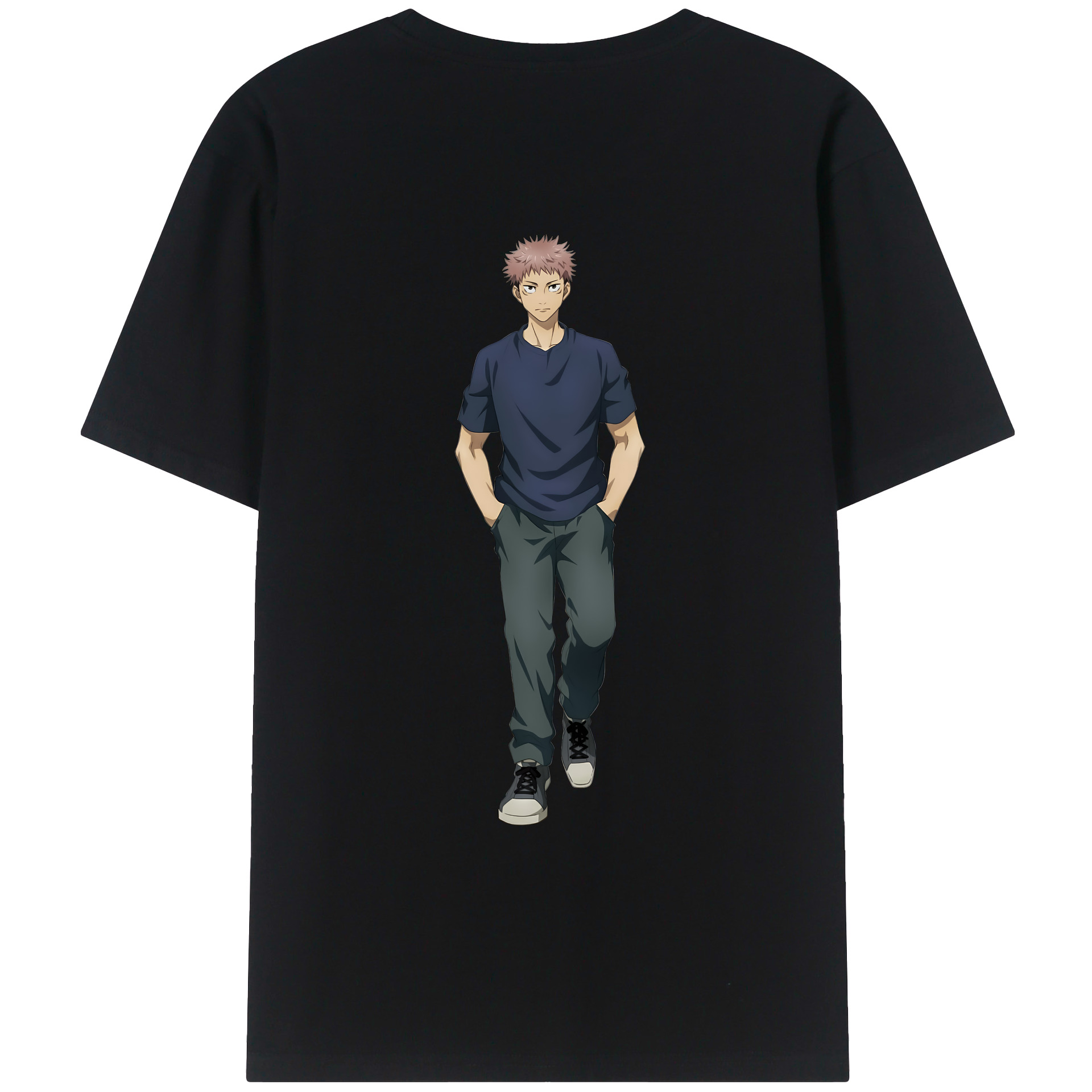 （画像用） 呪術廻戦 Jujutsu Kaisen 綿100％ メンズ半袖Tシャツ（バックプリント） 通気性