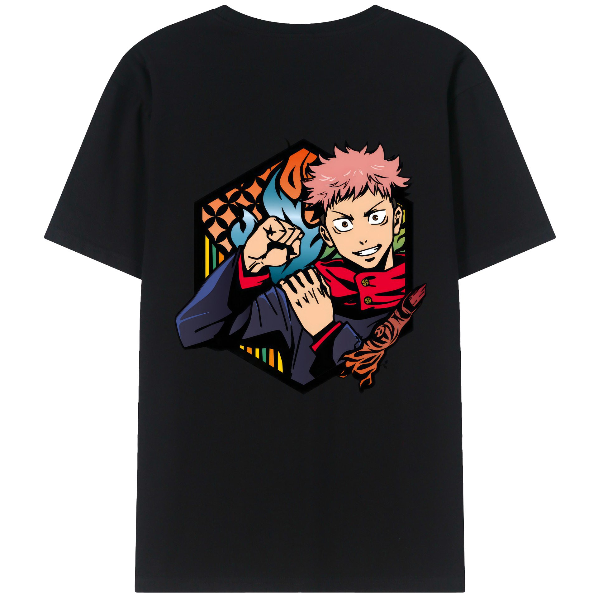 （画像用） 呪術廻戦 Jujutsu Kaisen 綿100％ メンズ半袖Tシャツ（バックプリント） 通気性
