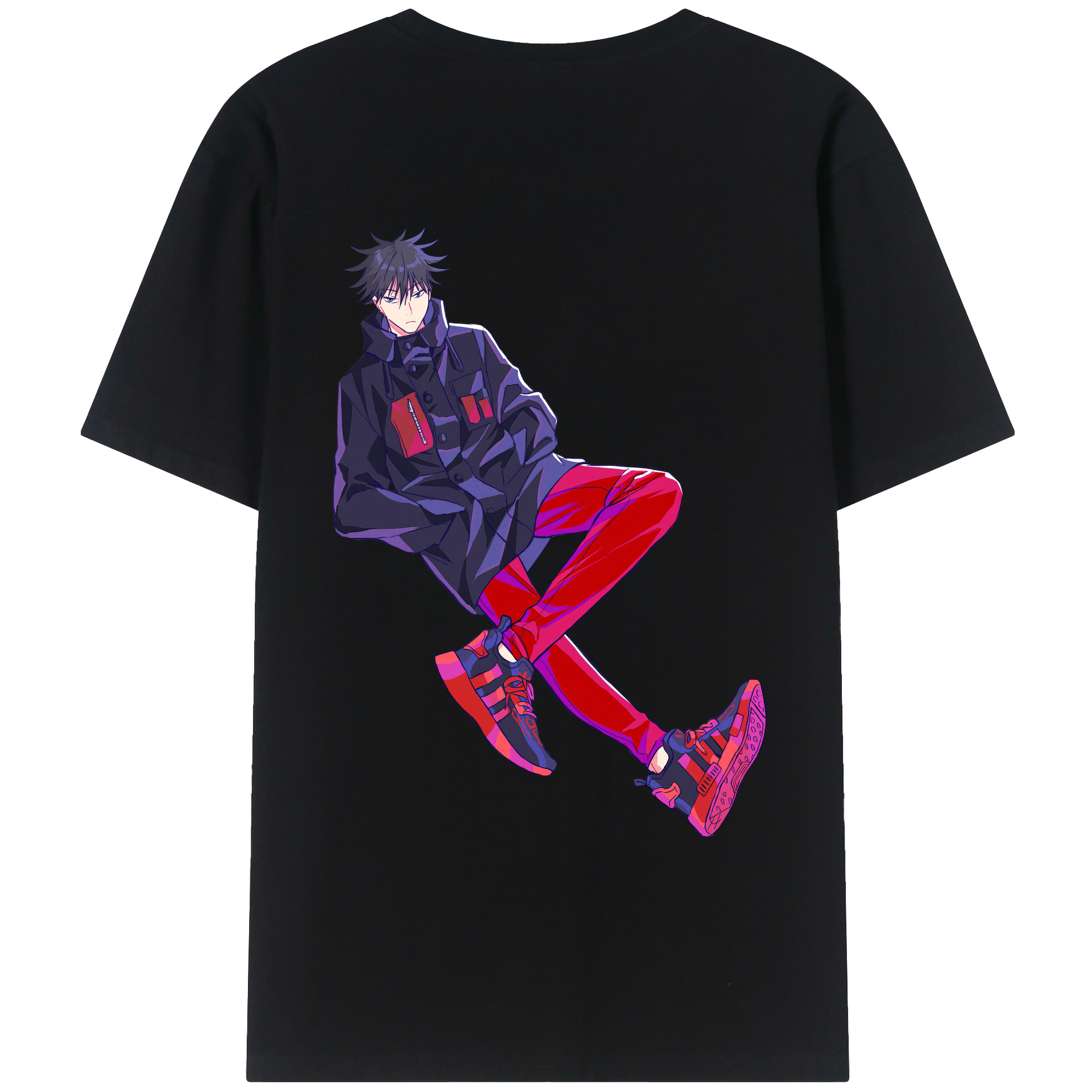 （画像用） 呪術廻戦 Jujutsu Kaisen 綿100％ メンズ半袖Tシャツ（バックプリント） 通気性