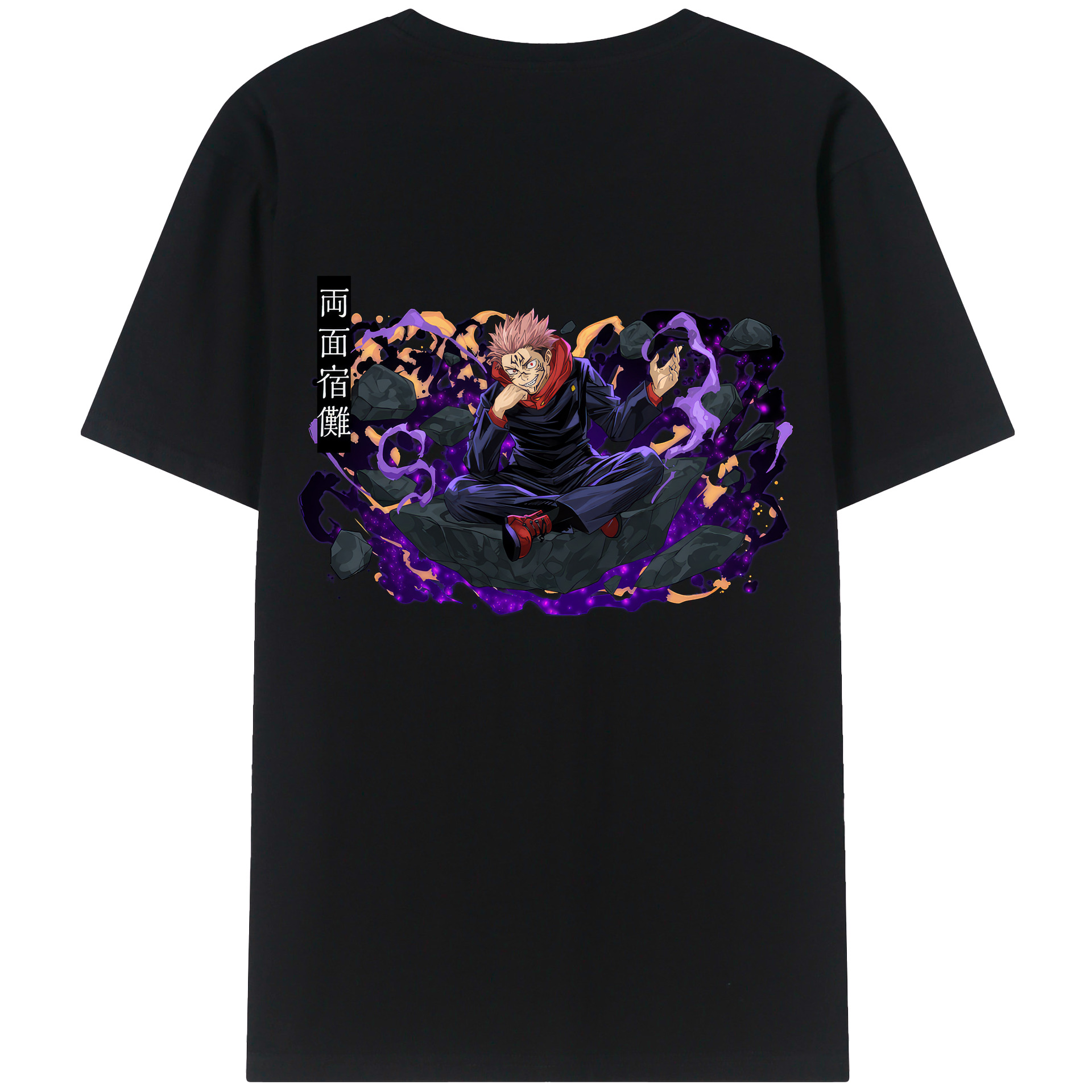 （画像用） 呪術廻戦 Jujutsu Kaisen 綿100％ メンズ半袖Tシャツ（バックプリント） 通気性