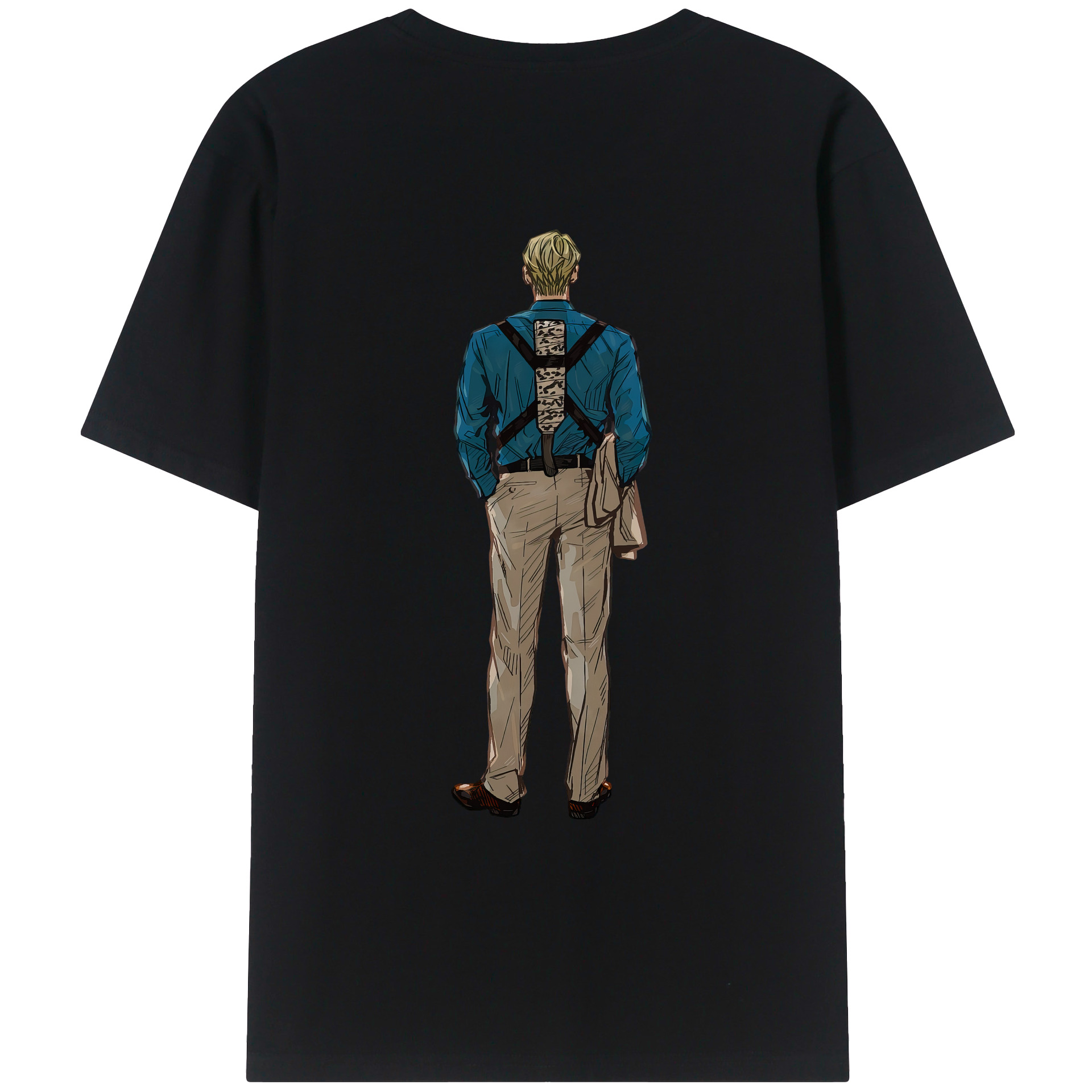 （画像用） 呪術廻戦 Jujutsu Kaisen 綿100％ メンズ半袖Tシャツ（バックプリント） 通気性