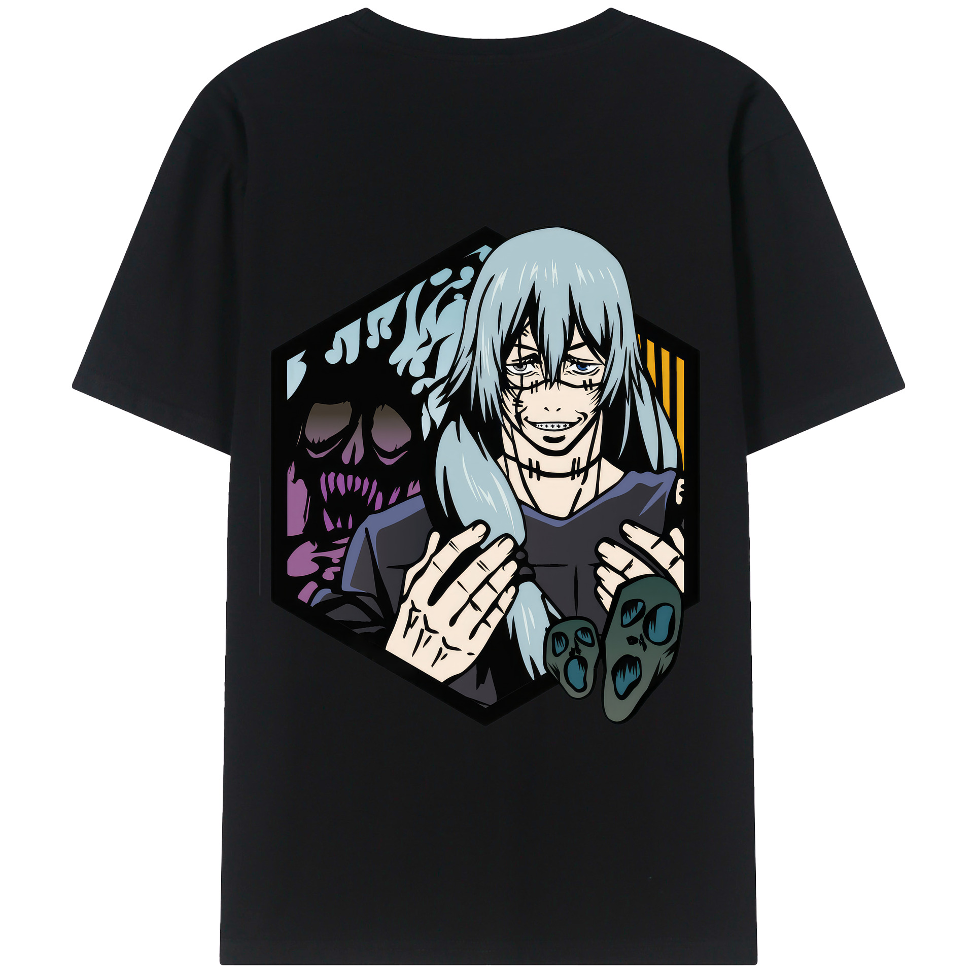 （画像用） 呪術廻戦 Jujutsu Kaisen 綿100％ メンズ半袖Tシャツ（バックプリント） 通気性